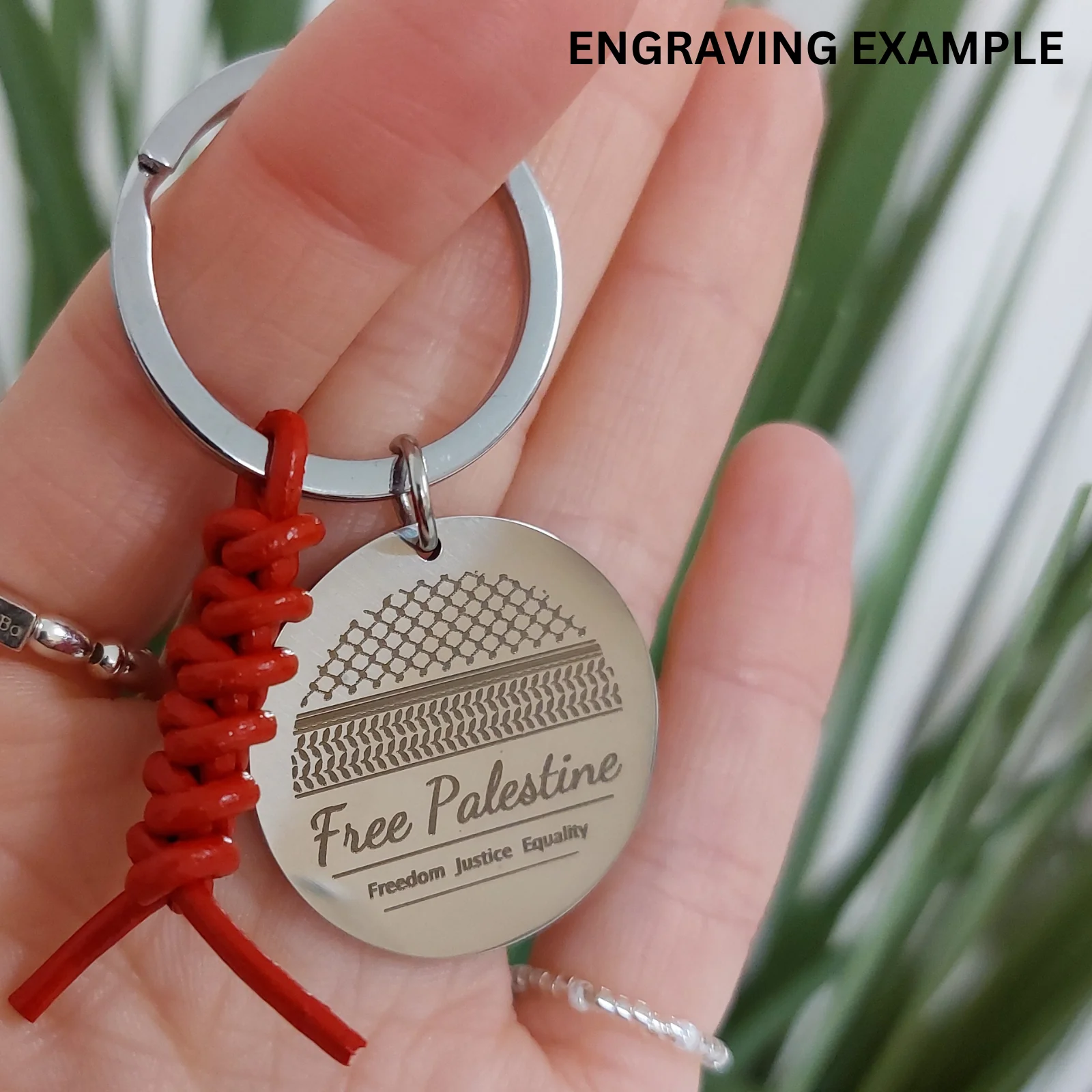 BeJeweled Bespoke Round Stainless Steel Keyring - Image 4