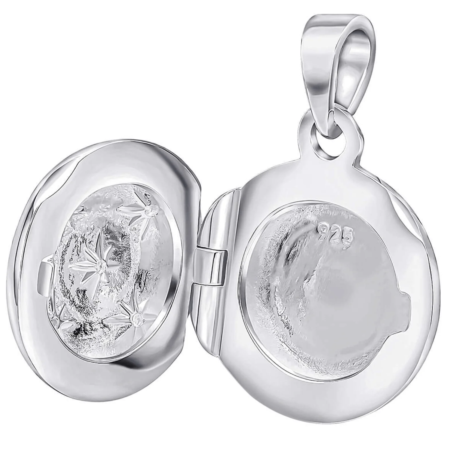 BeJeweled Bespoke Silver Crystal Round Locket Pendant - Image 2