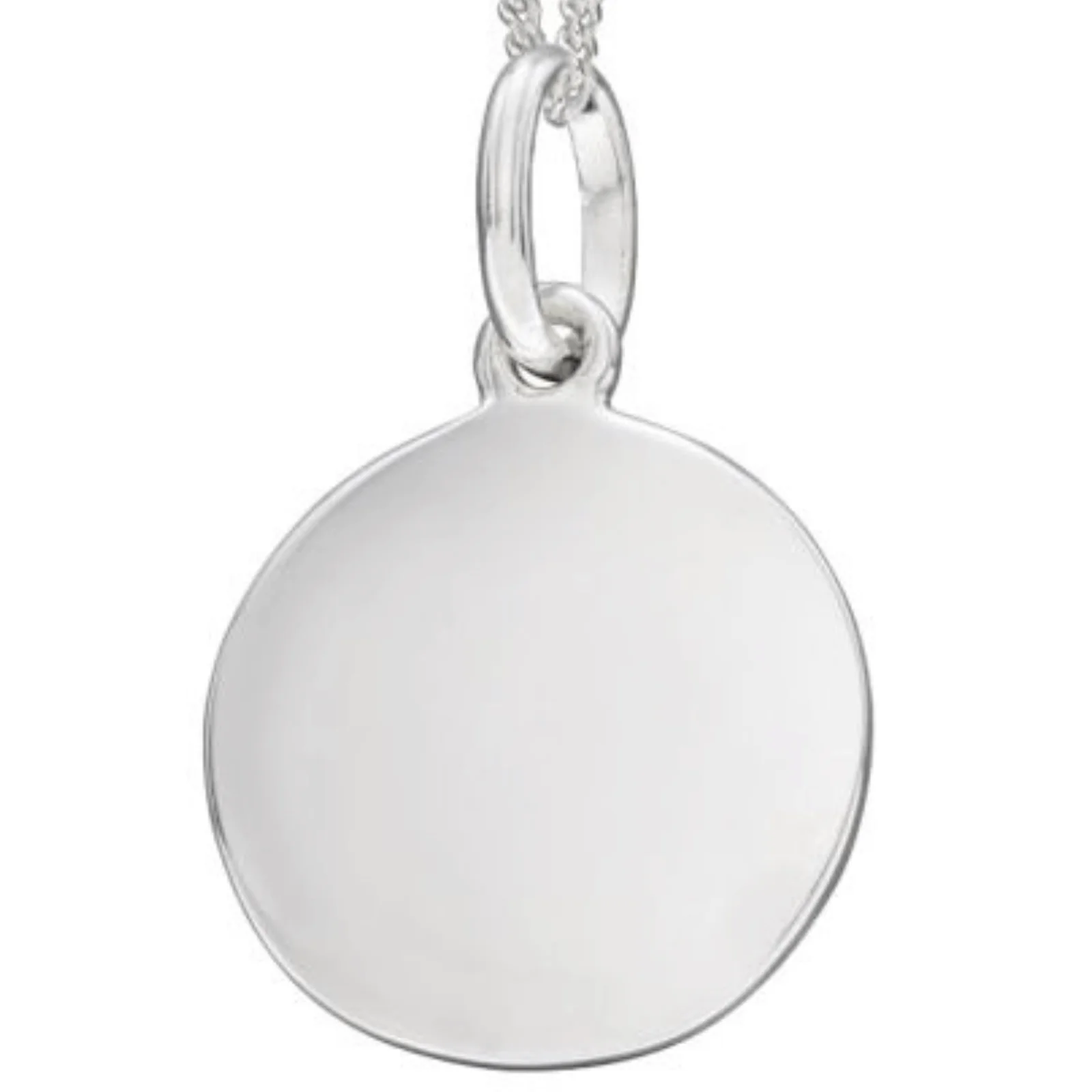 BeJeweled Bespoke Silver Disc Pendant 12mm
