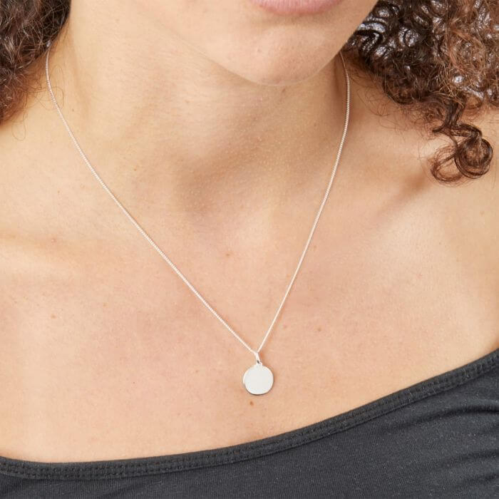 BeJeweled Bespoke Silver Disc Pendant 12mm - Image 3