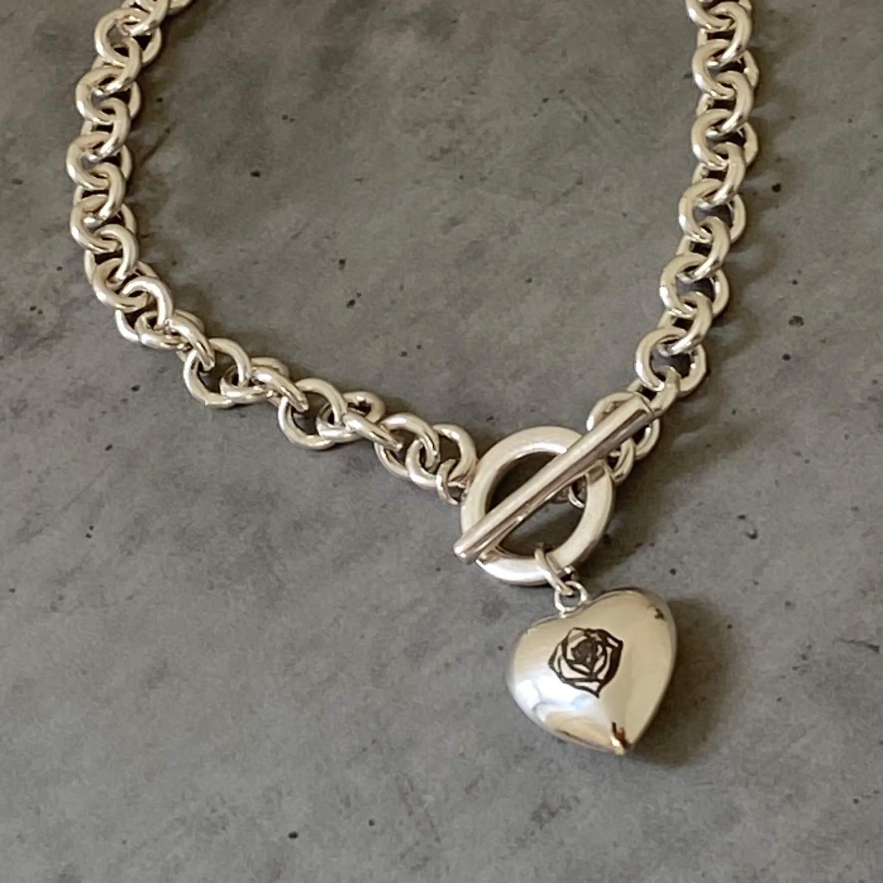 Bespoke Sterling Silver Heart T Bar Bracelet - Image 5