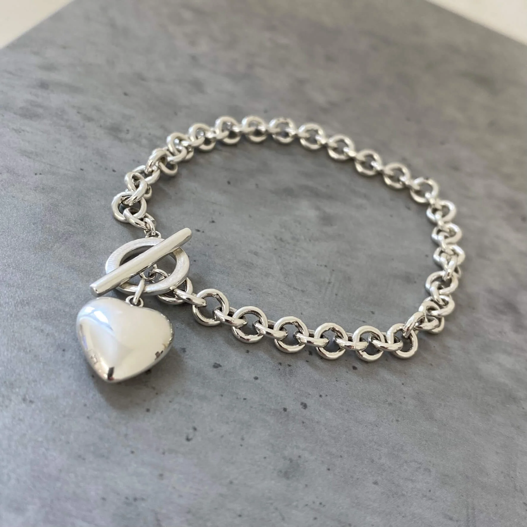 Bespoke Sterling Silver Heart T Bar Bracelet - Image 7