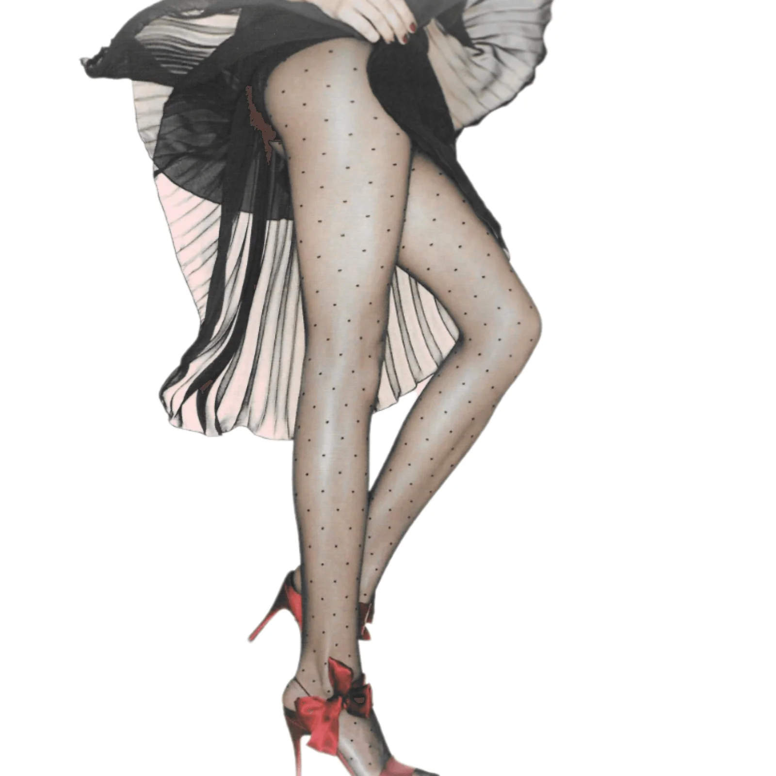 Black Dotty Tights - 20 Denier
