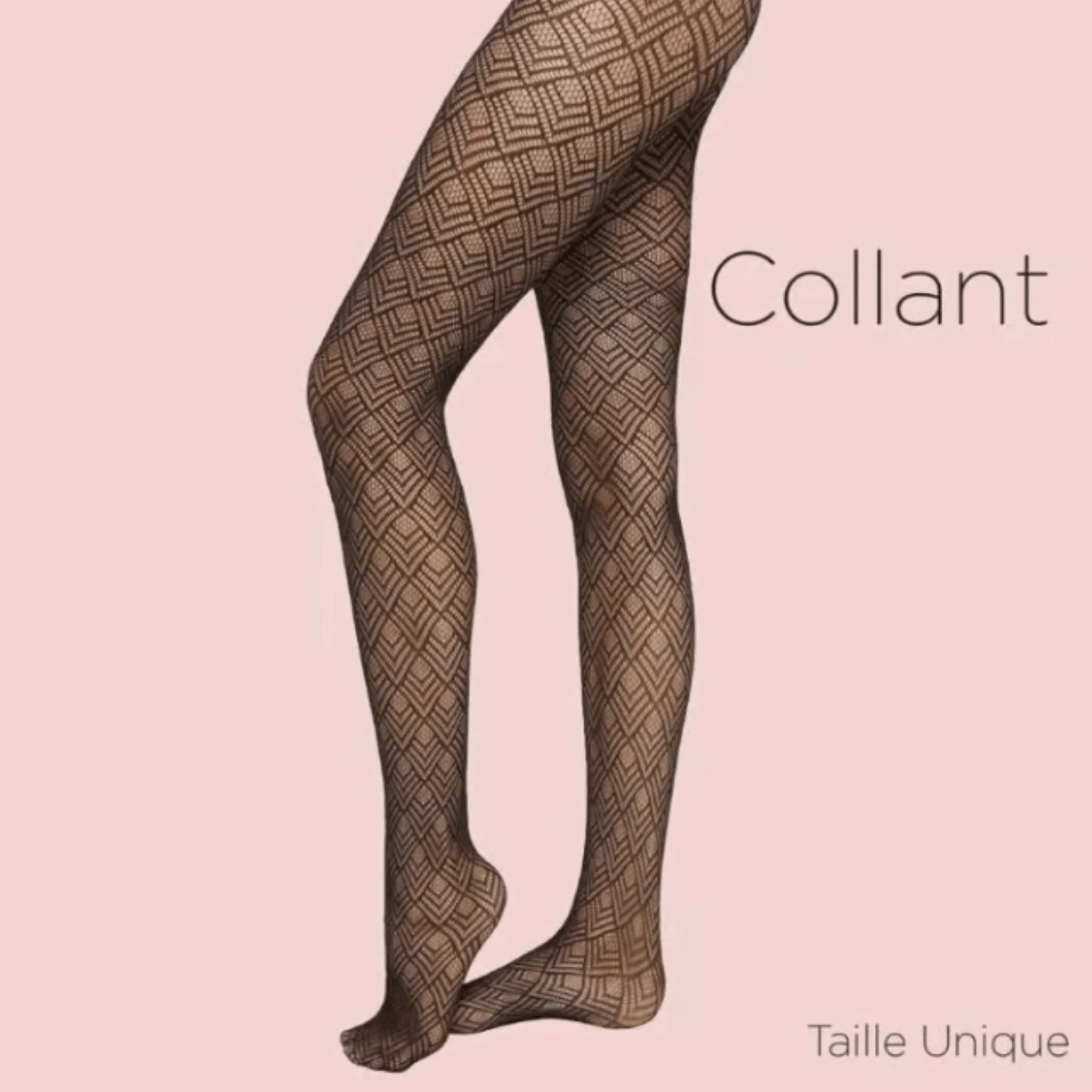 Black Fancy Patterned Tights - Image 2