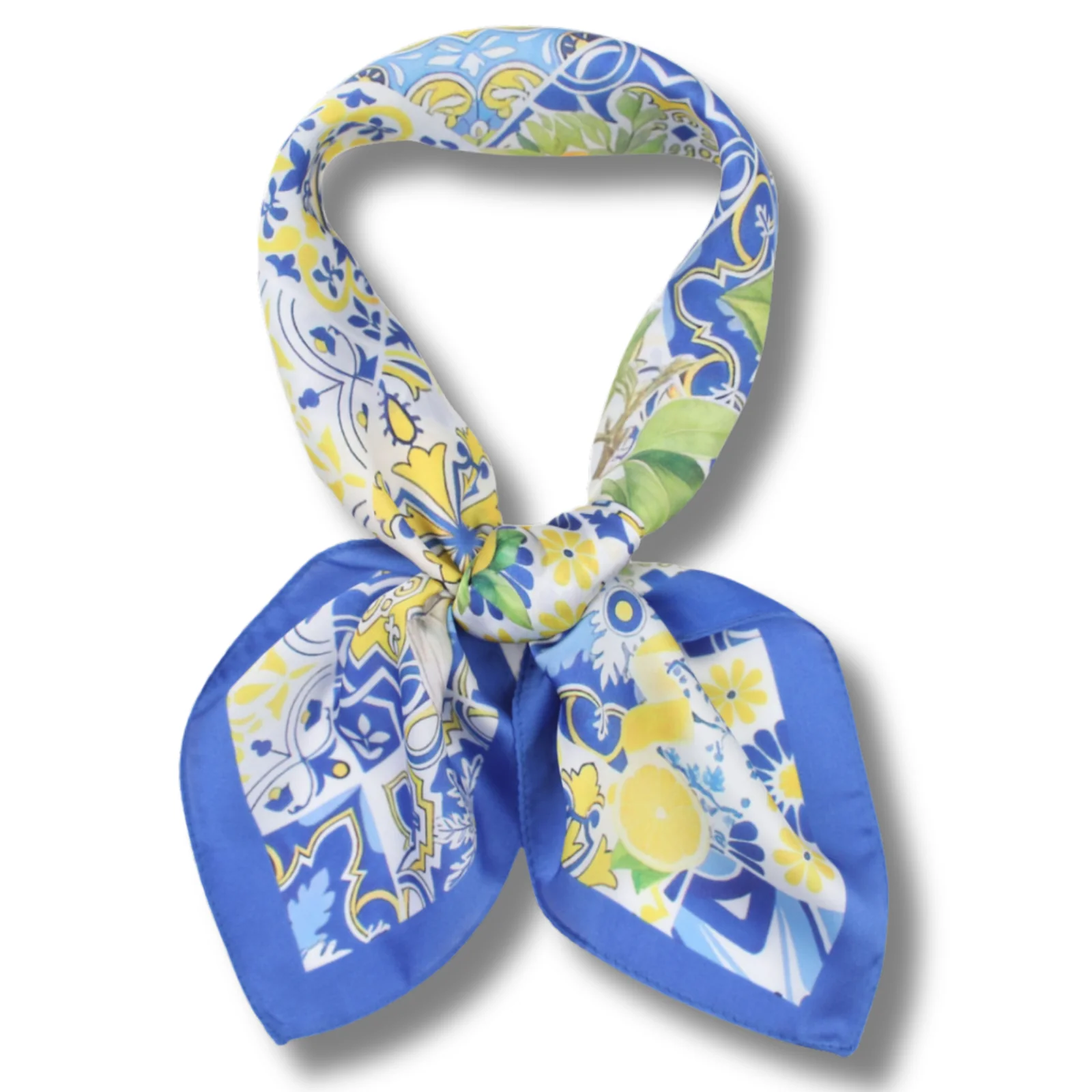 Blue Lemons Pattern Neck Scarf