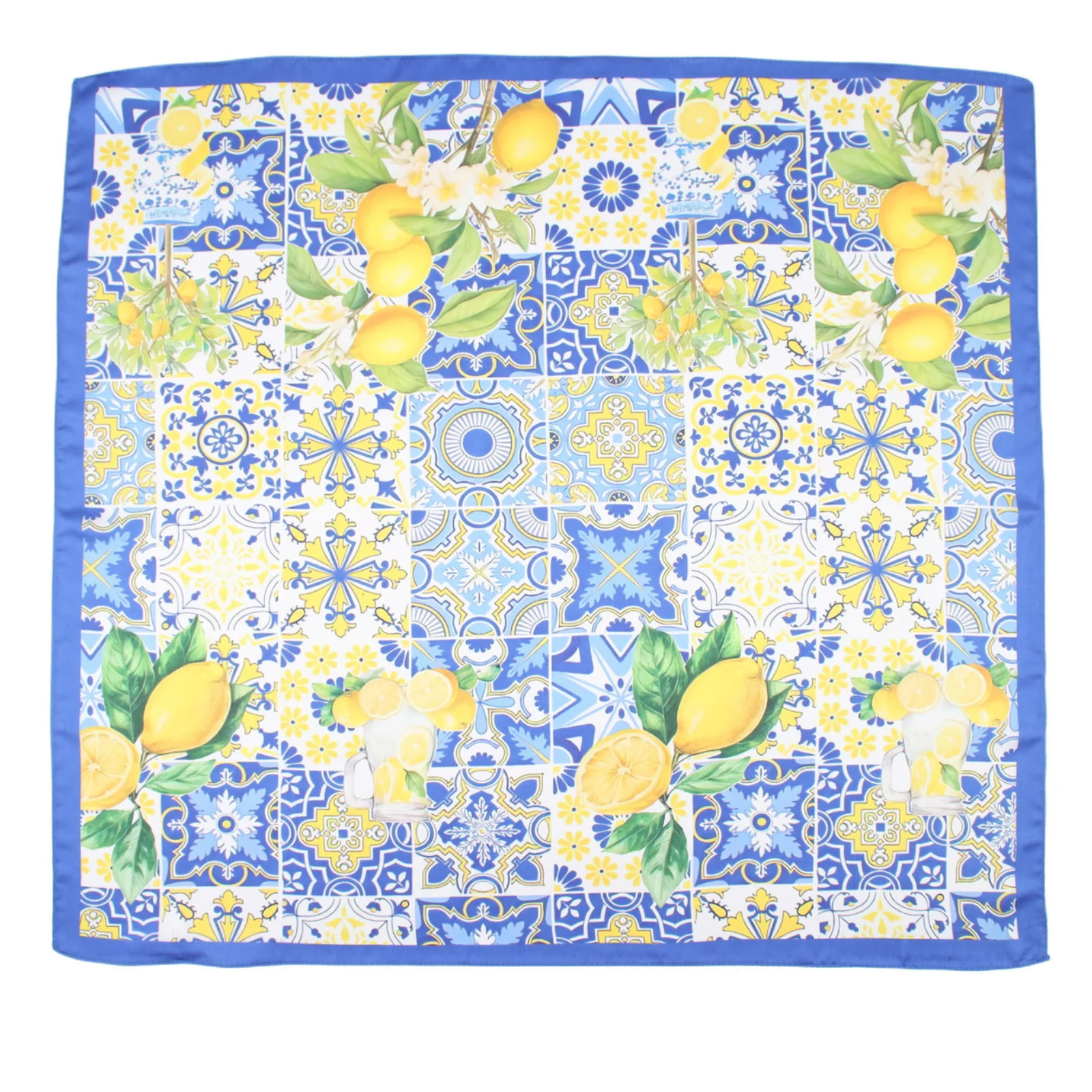 Blue Lemons Pattern Neck Scarf - Image 3