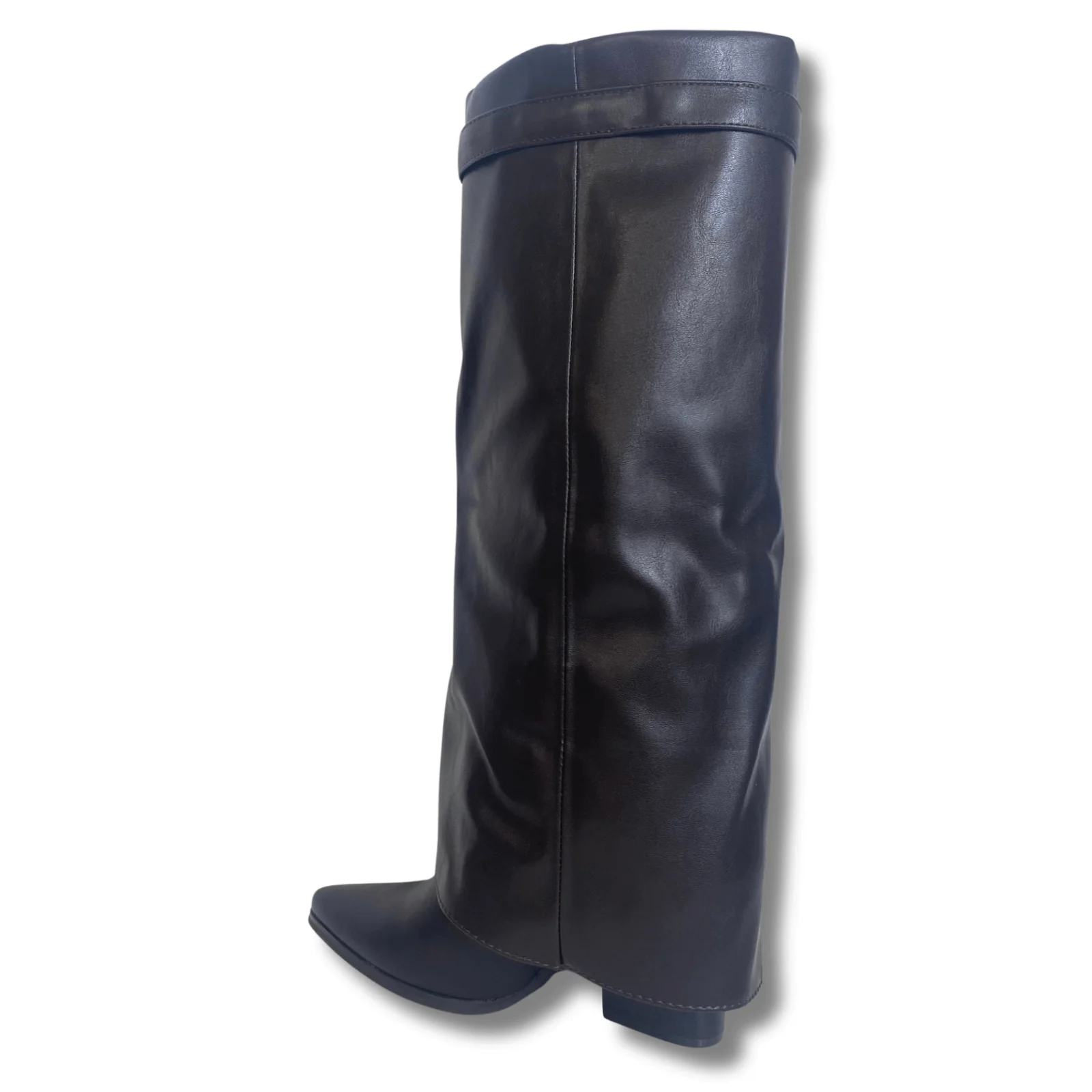 Brown Foldover Knee High Boots - Image 2
