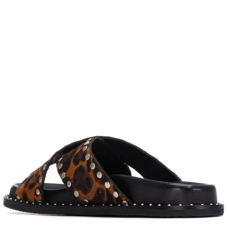 Carmela Leopard Crossover Slip On Mules - Image 3