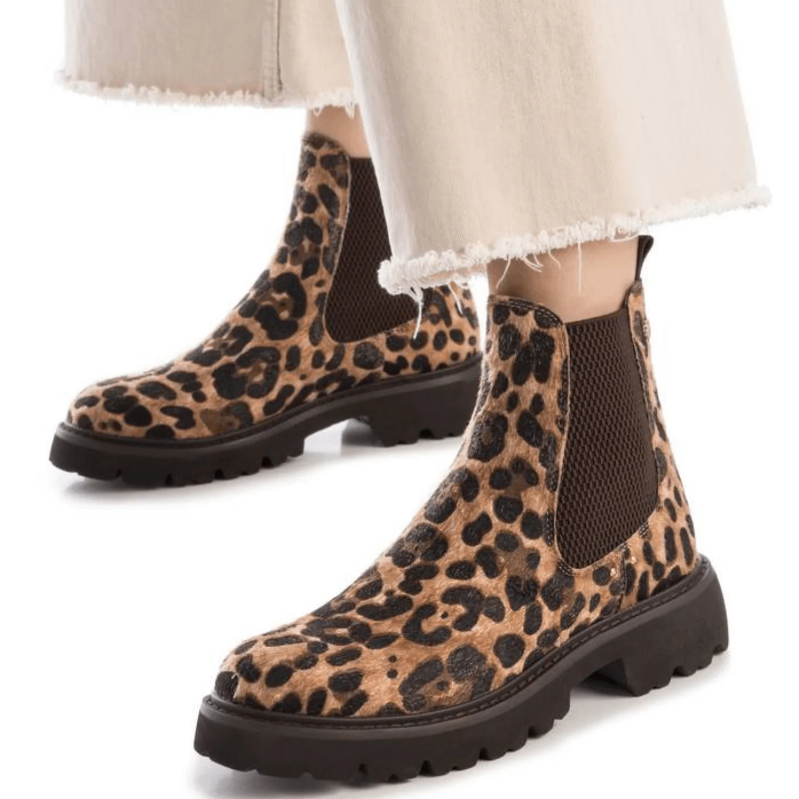 Carmela Leopard Pattern Flat Causal Boots - Image 5