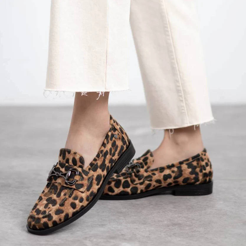 Carmela Leopard Patterned Slip On Slim Loafers - Image 5