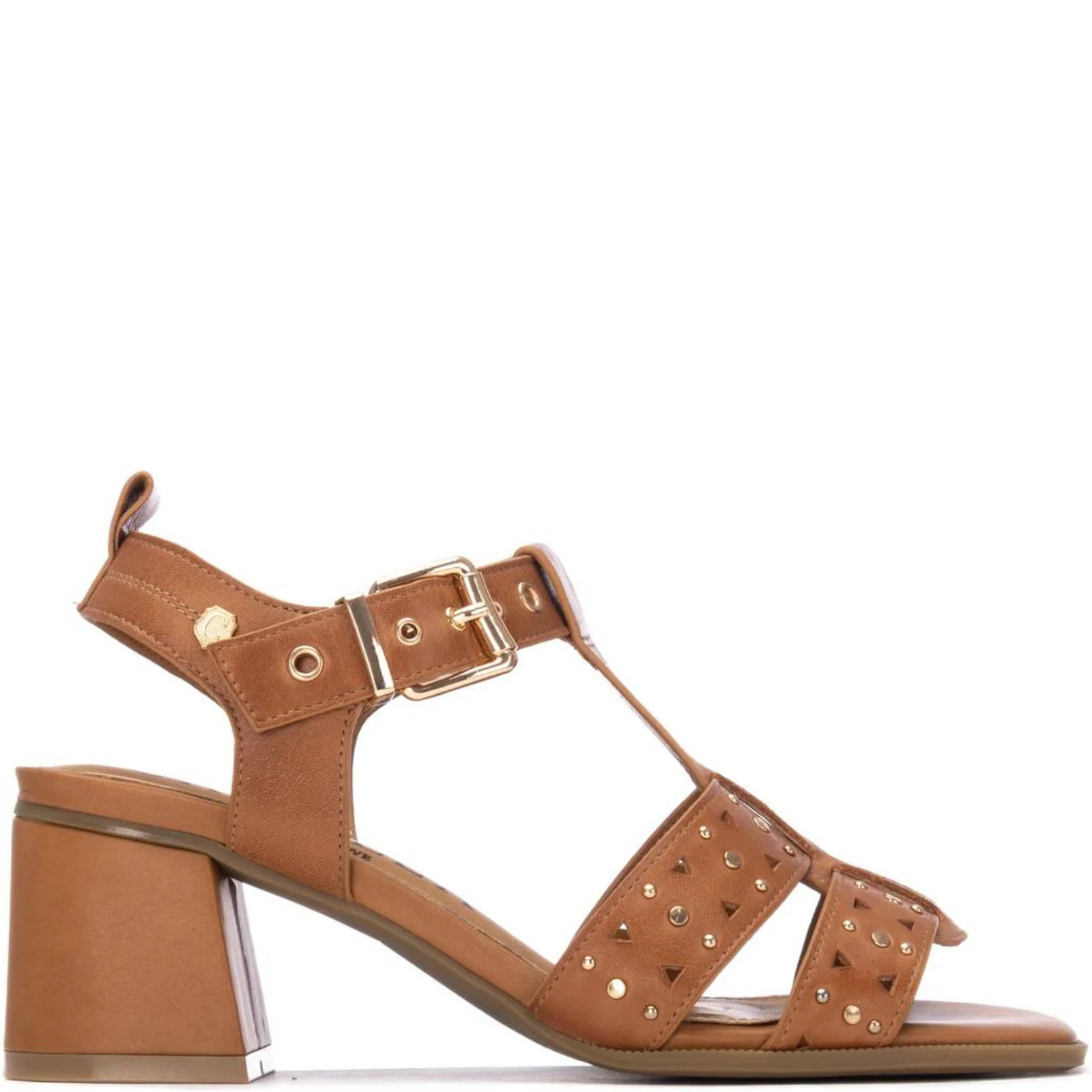 Carmela Tan Leather Block Heel Sandals