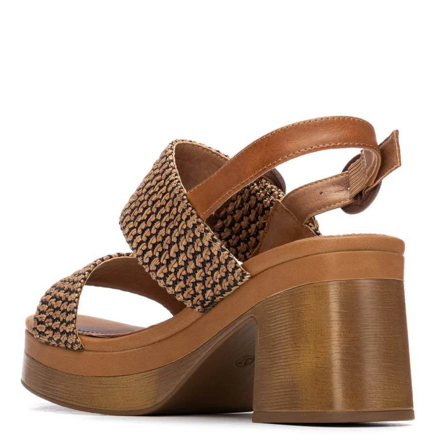 Carmela Tan Woven Block Heel Sandals - Image 2