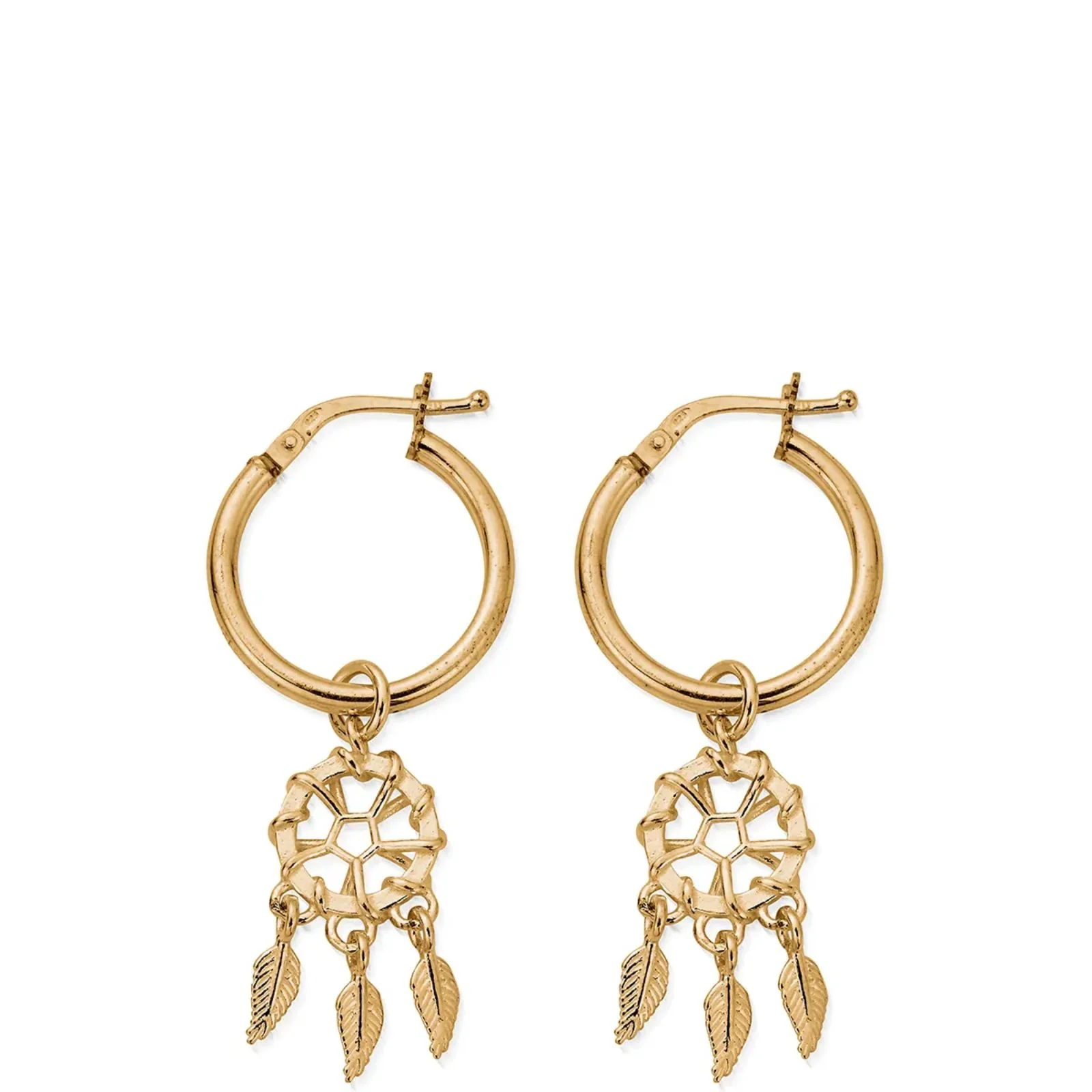 ChloBo Chain Dream Catcher Hoop Earrings - Gold