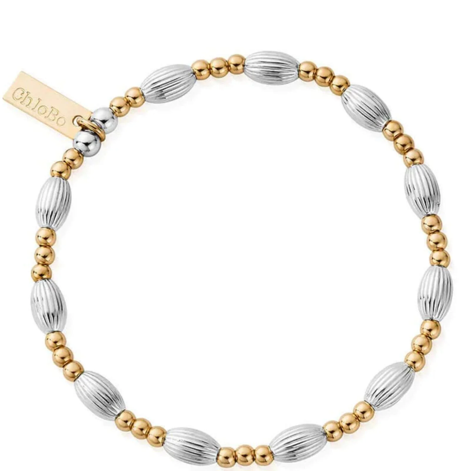 ChloBo Corrugated Oval Bracelet - Two Tone
