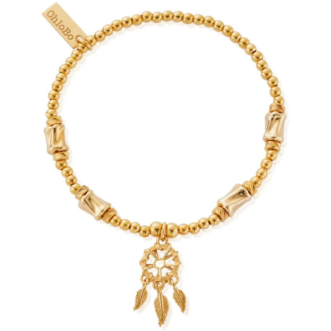 ChloBo Cute Charm Chunky Twist Dream Catcher Bracelet - Gold