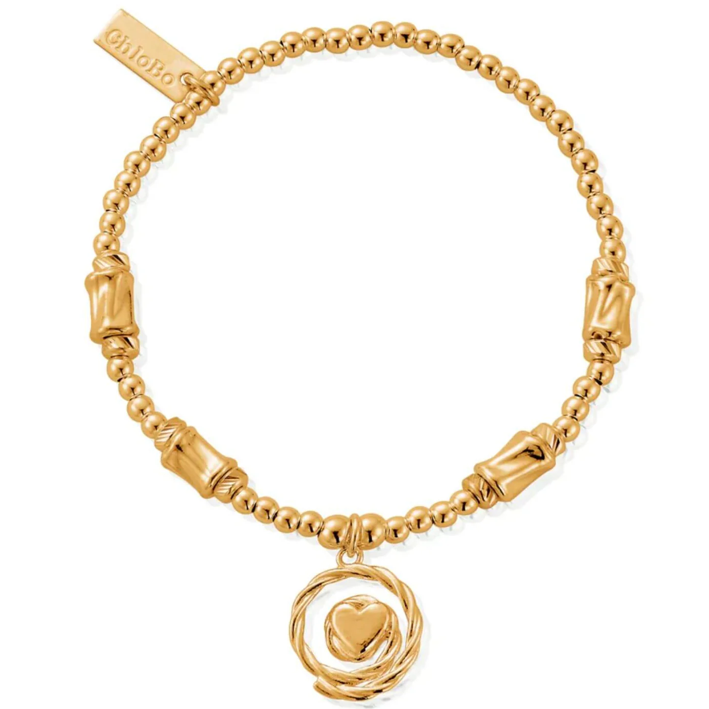 ChloBo Cute Charm Chunky Twist Spiral Of Love Bracelet - Gold