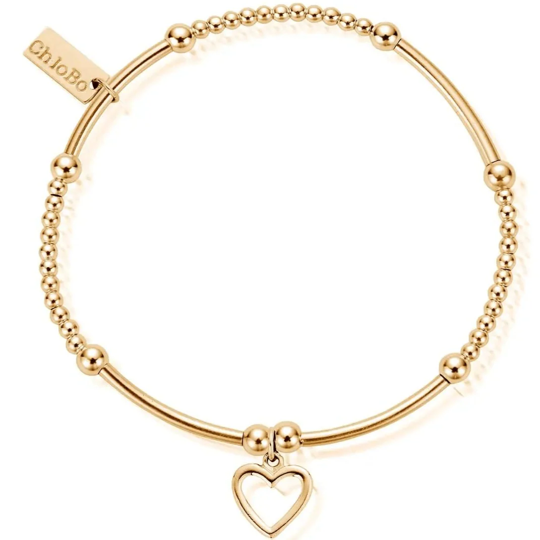 ChloBo Cute Mini Open Heart Bracelet - Gold