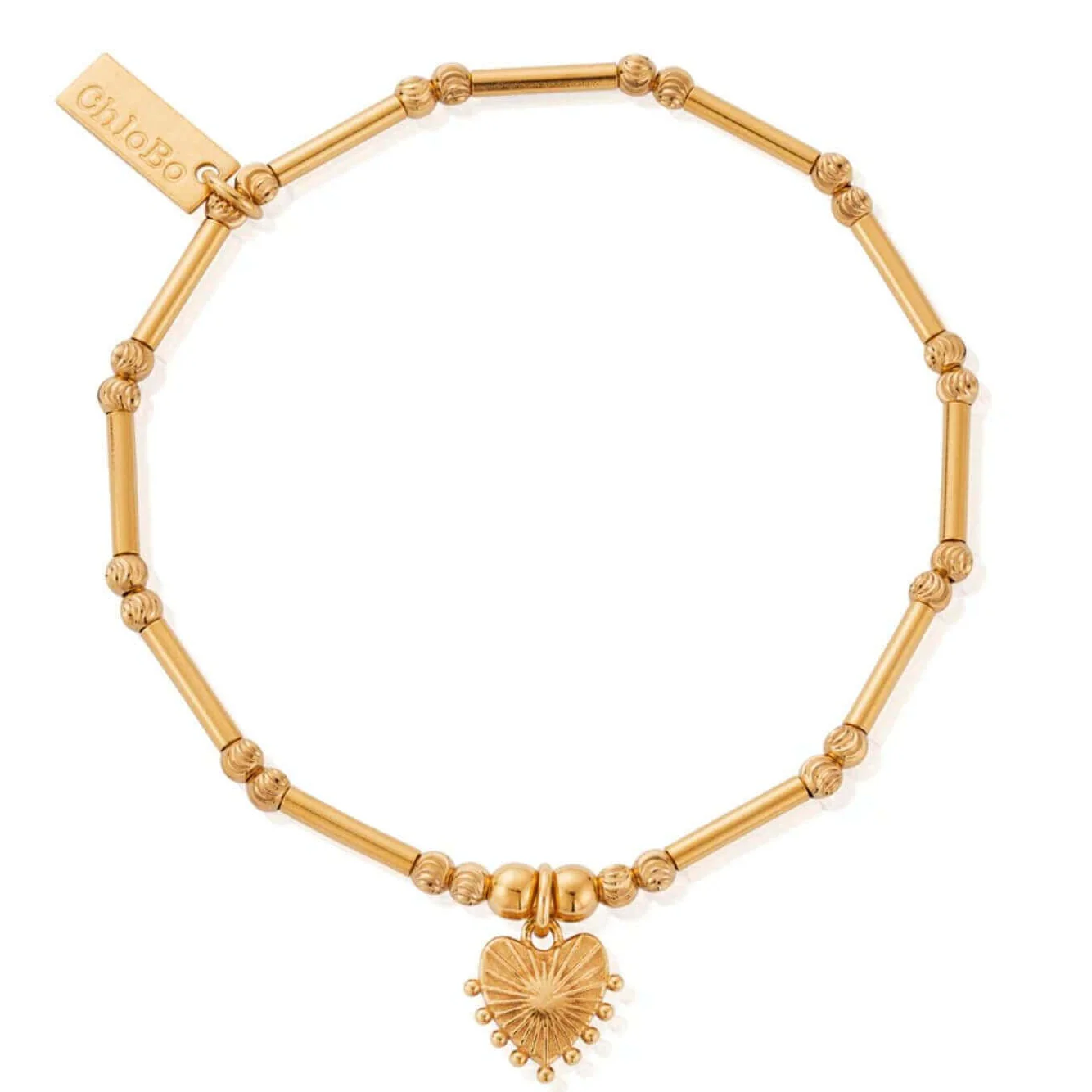 ChloBo Dainty Moon Cut Sparkle Glowing Beauty Bracelet - Gold