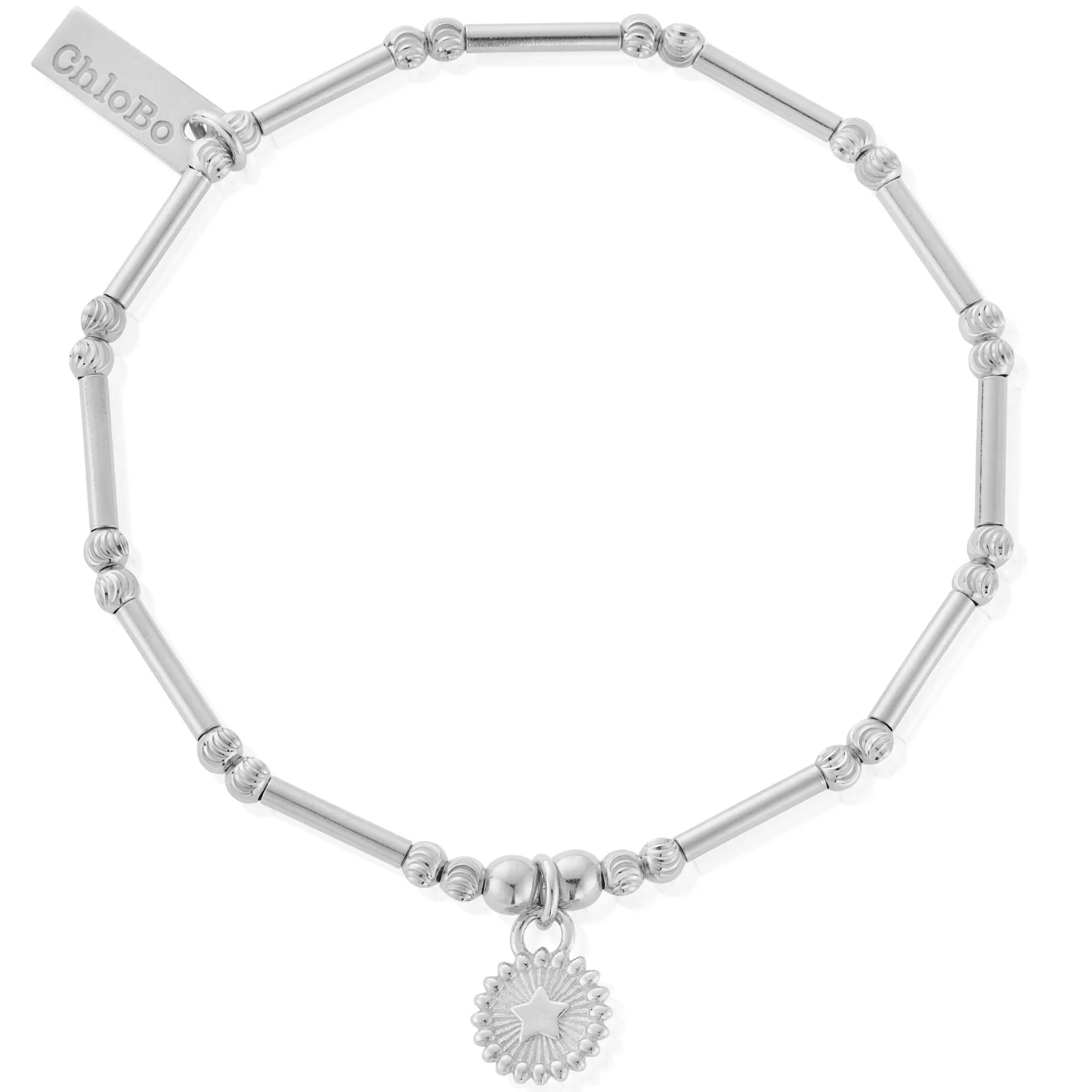 ChloBo Dainty Moon Cut Sparkle Star Bracelet