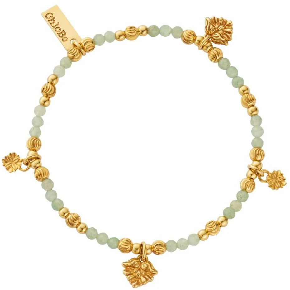 ChloBo Forever Blooming Aventurine Bracelet - Gold