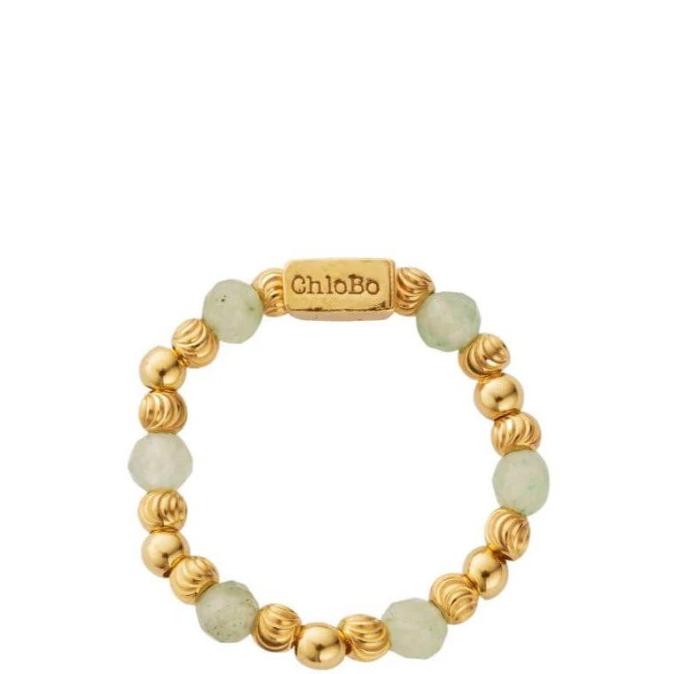 ChloBo Happiness Aventurine Ring - Gold