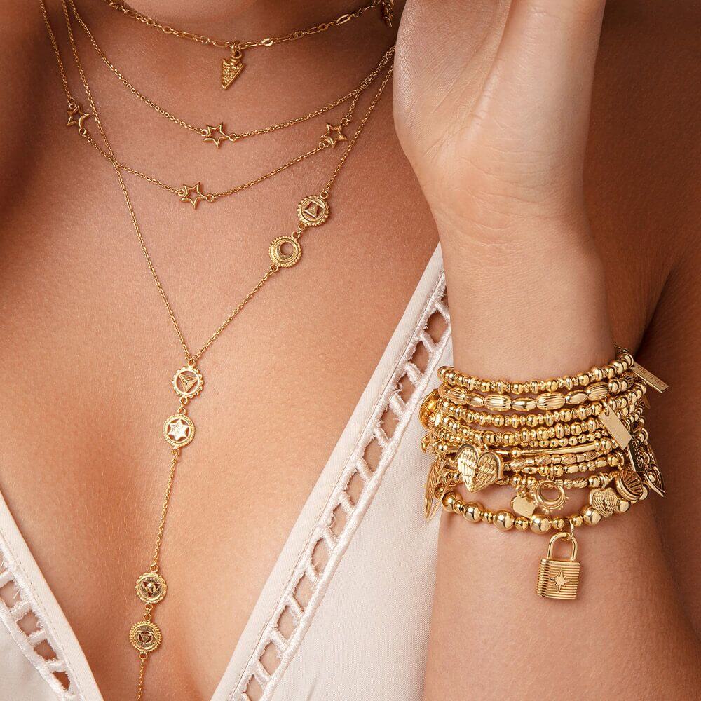 ChloBo Didi Sparkle Heavenly Heart Bracelet - Gold - Image 2