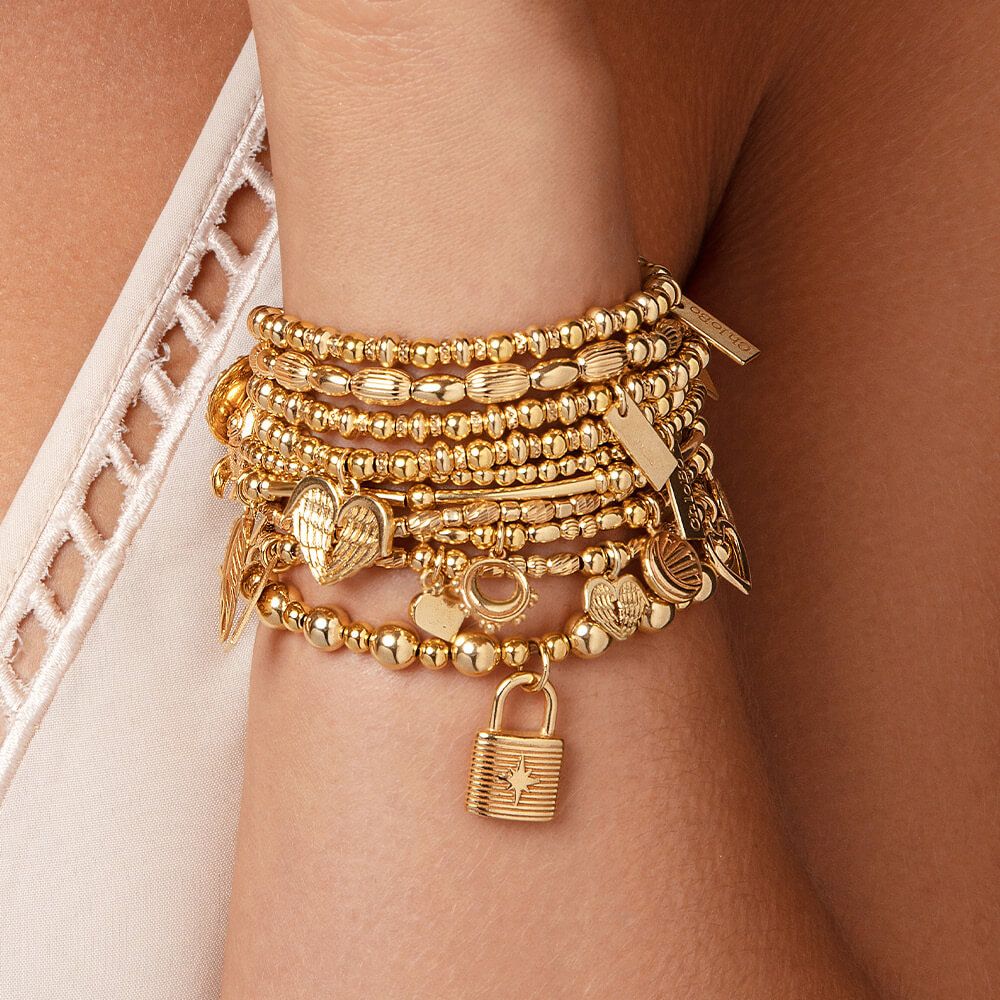 ChloBo Didi Sparkle Heavenly Heart Bracelet - Gold - Image 3