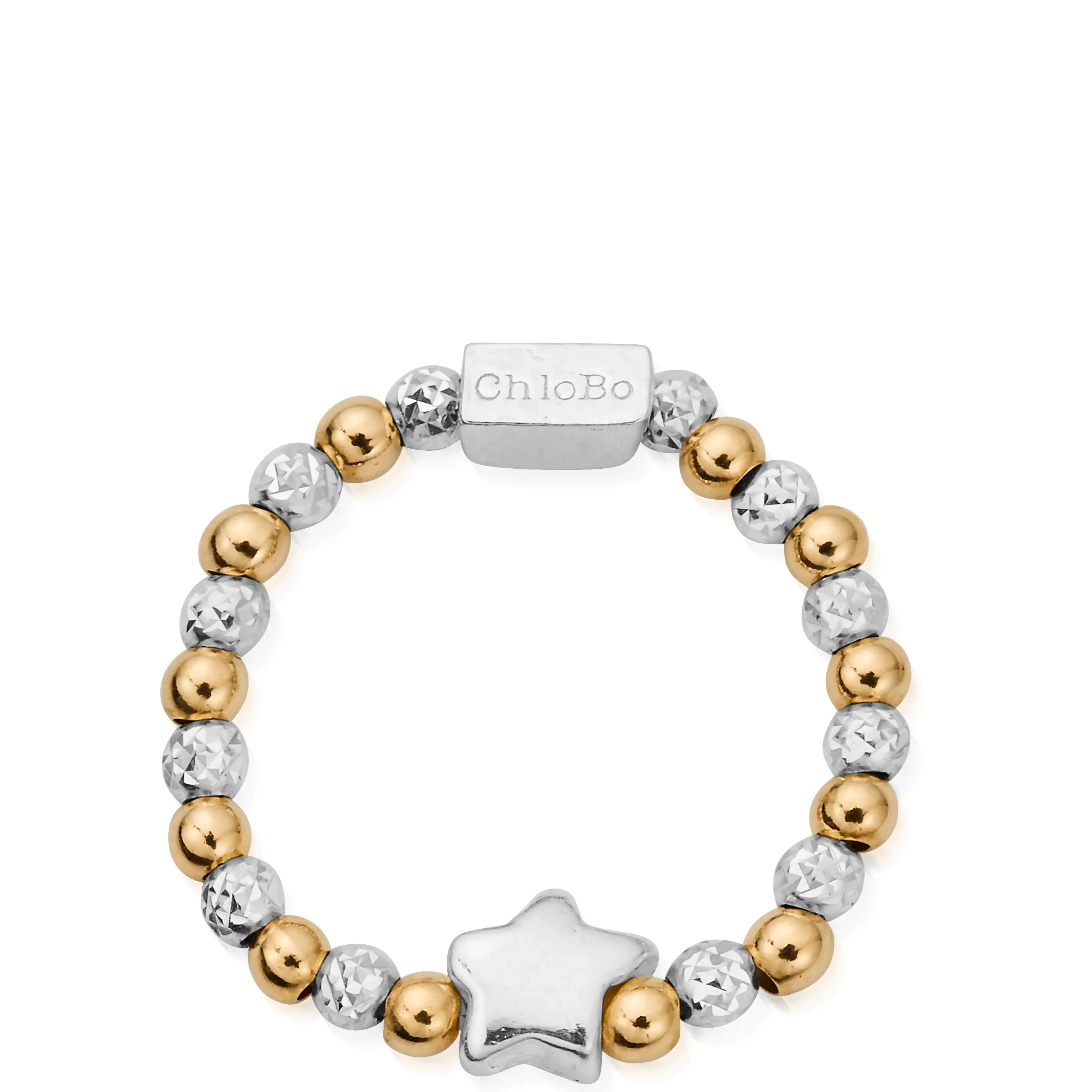 ChloBo Inset Star Ring - Two Tone - Image 2