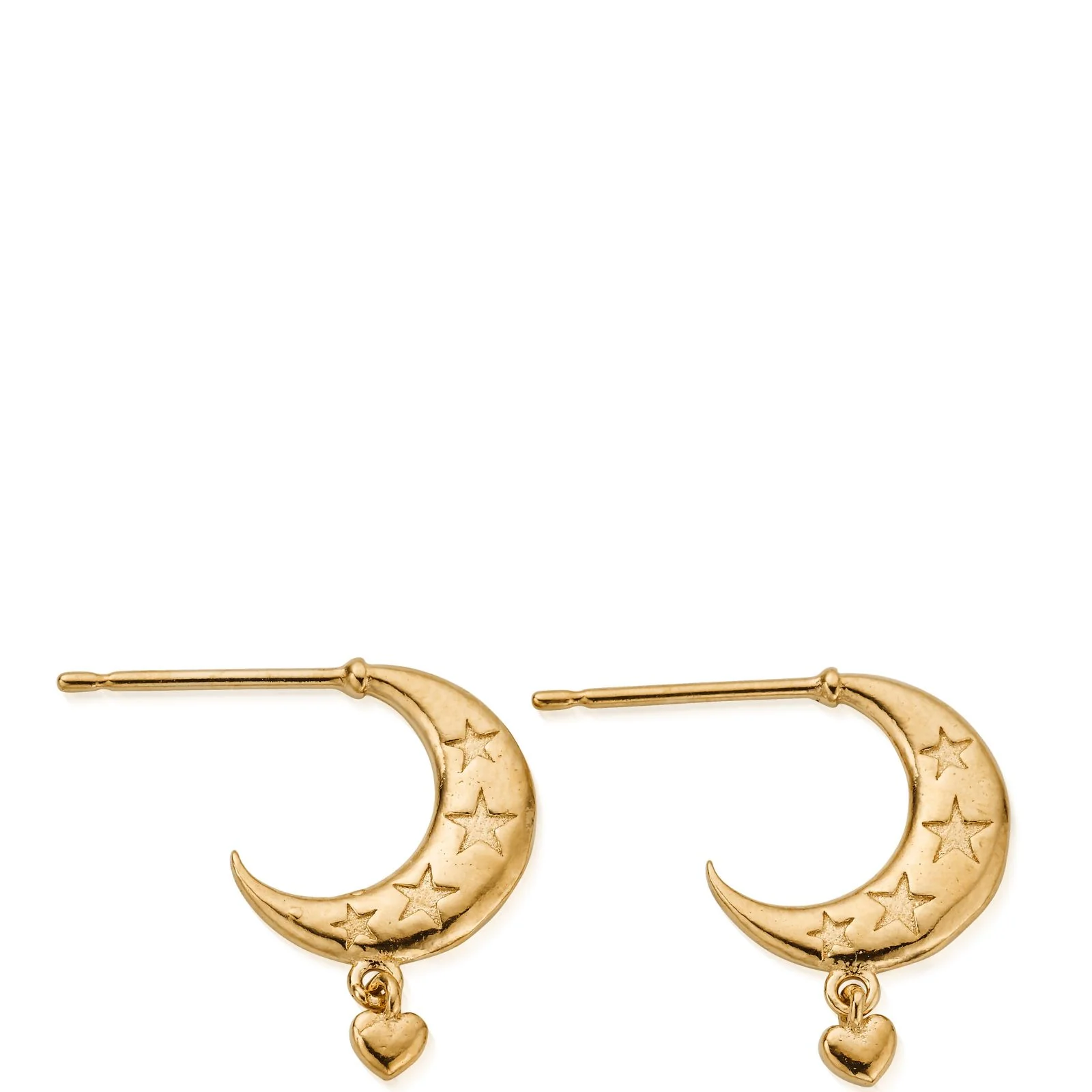 ChloBo Love By The Moon Huggie Hoop Earrings - Gold