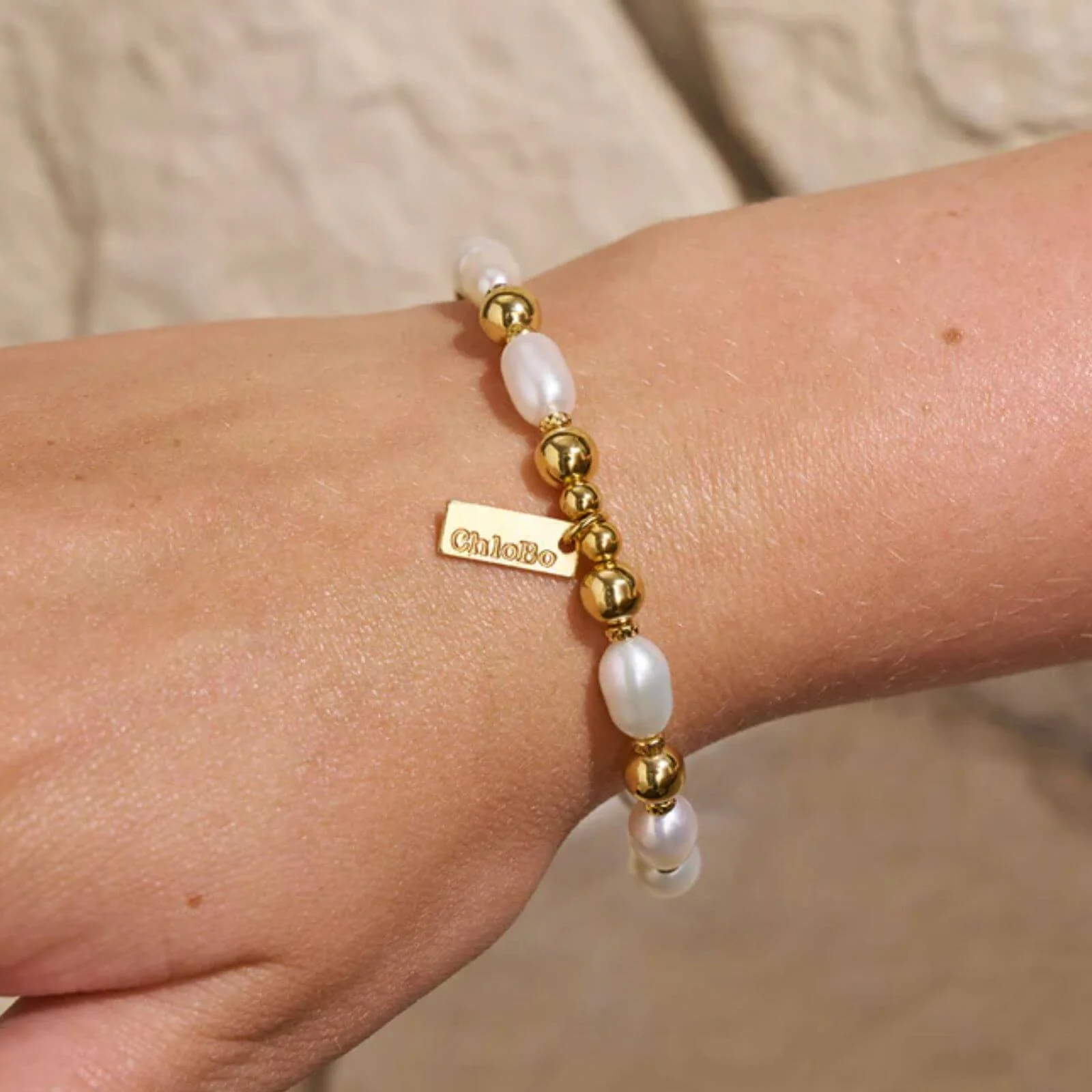 ChloBo Ocean Pearl Bracelet - Gold - Image 2