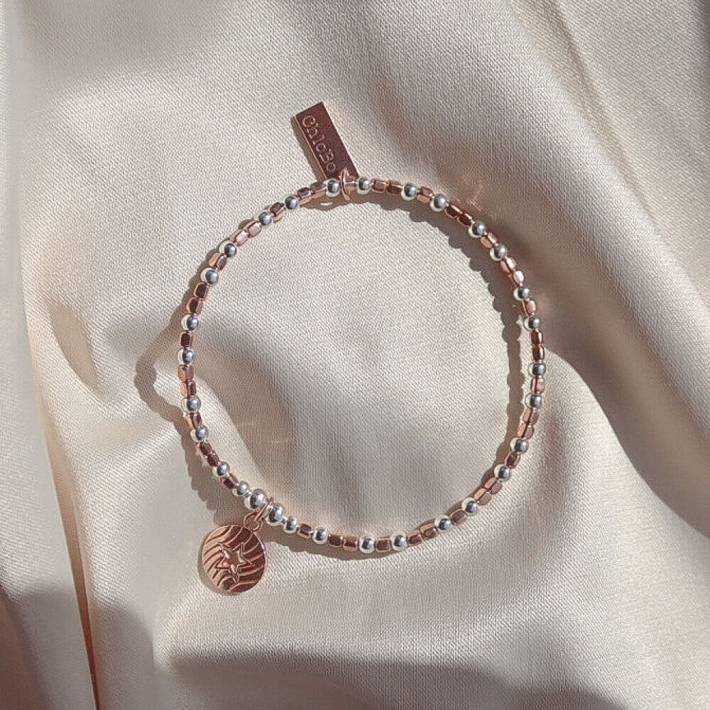 ChloBo Open Star Circle Bracelet - Rose Gold & Silver - Image 3