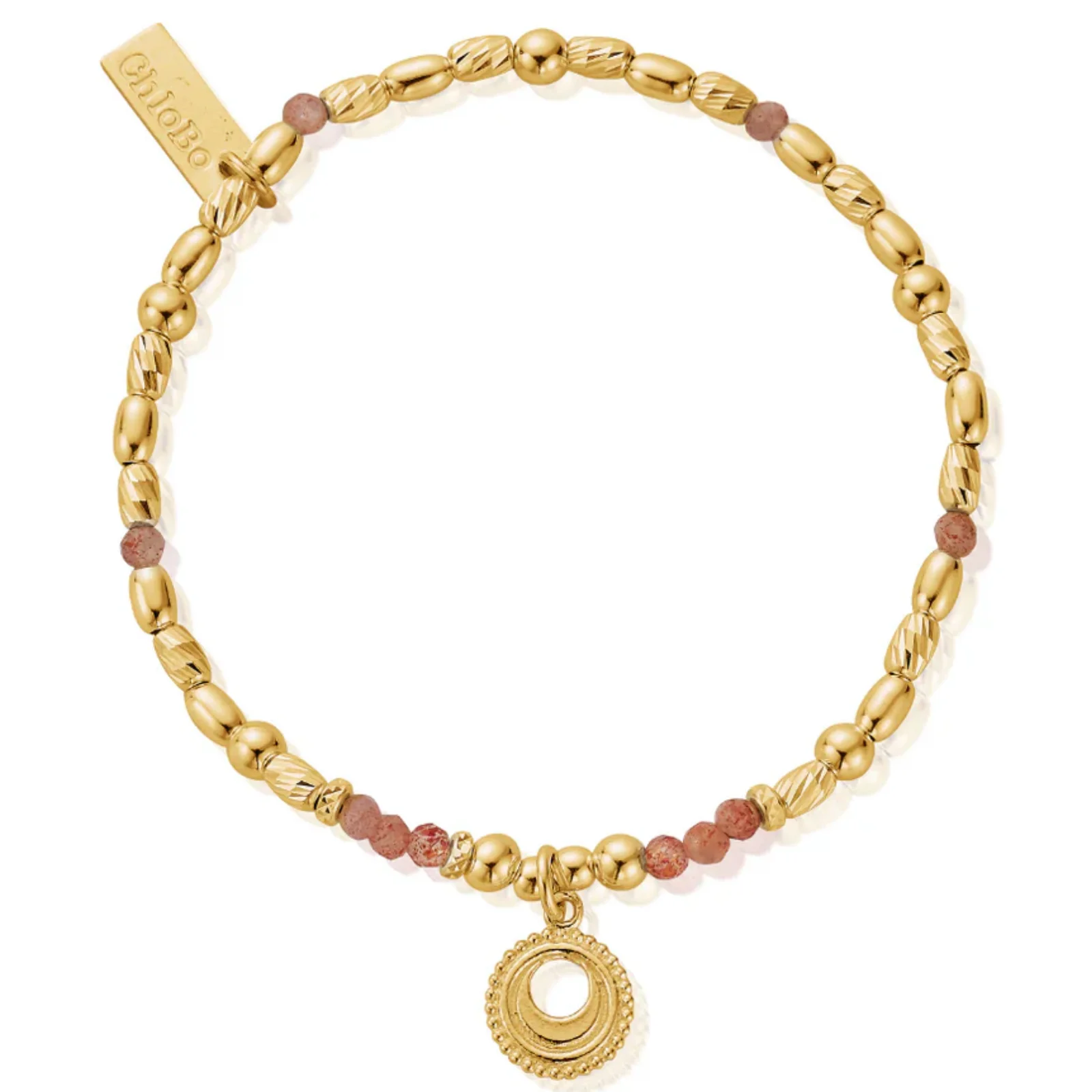 ChloBo Peach Moonstone Sacral Chakra Bracelet - Gold