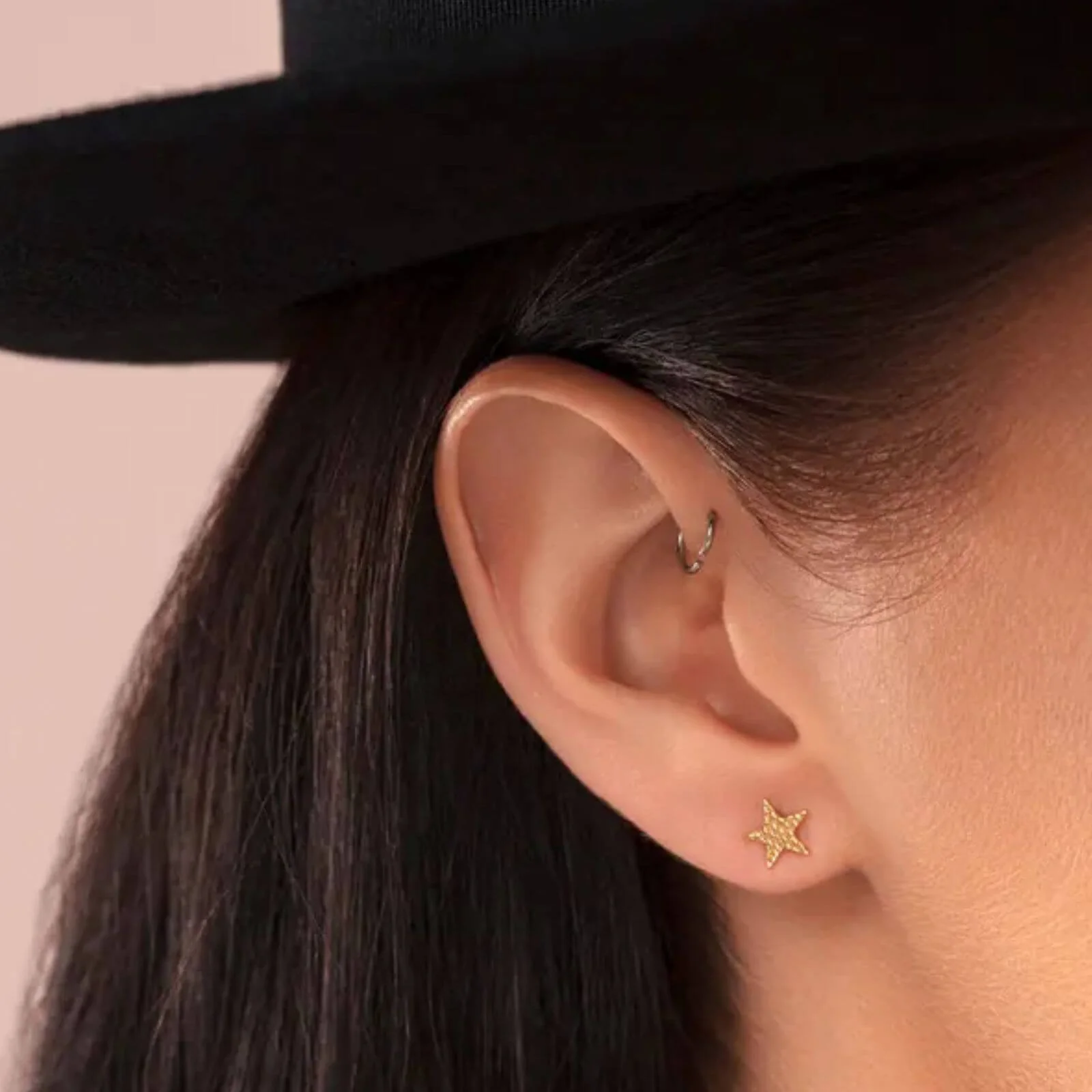 ChloBo Sparkle Star Stud Earrings - Gold - Image 2