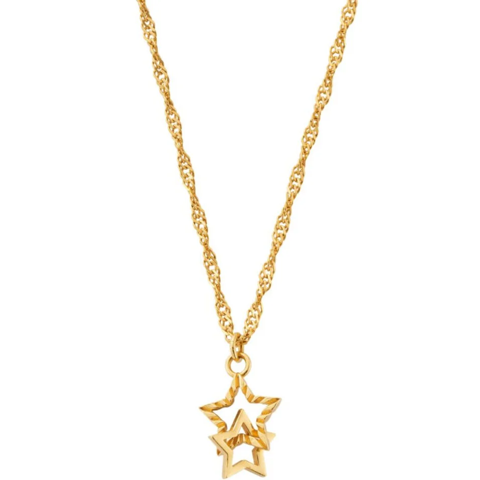 ChloBo Twisted Rope Chain Interlocking Star Necklace - Gold