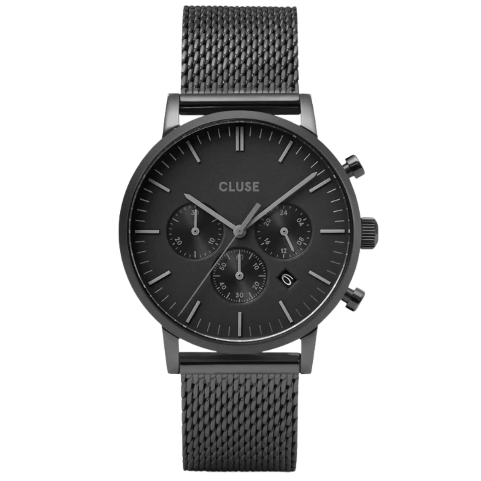 Cluse Aravis Chrono Black Mesh Watch