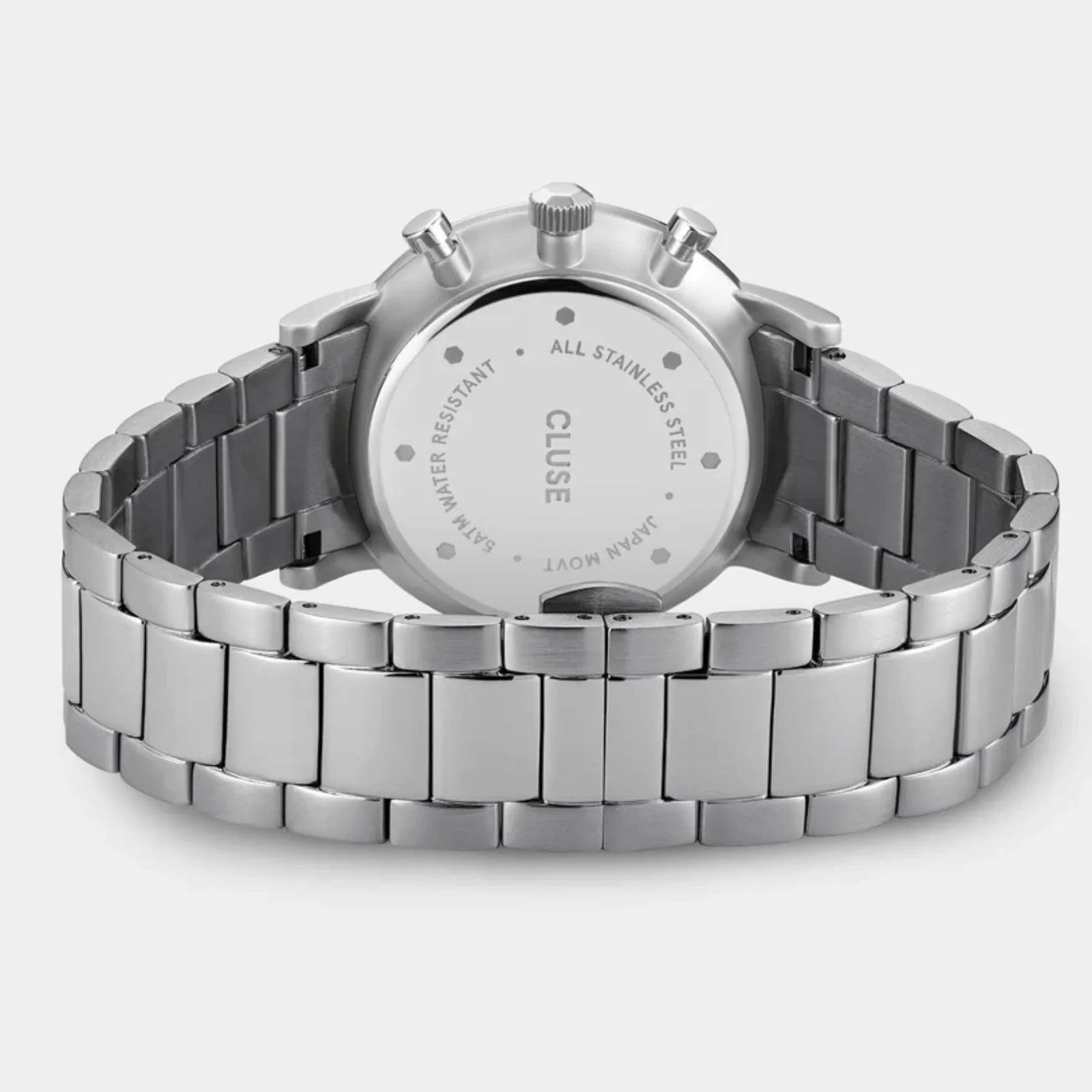 Cluse Aravis Chrono Silver Link Watch - Dark Blue - Image 3