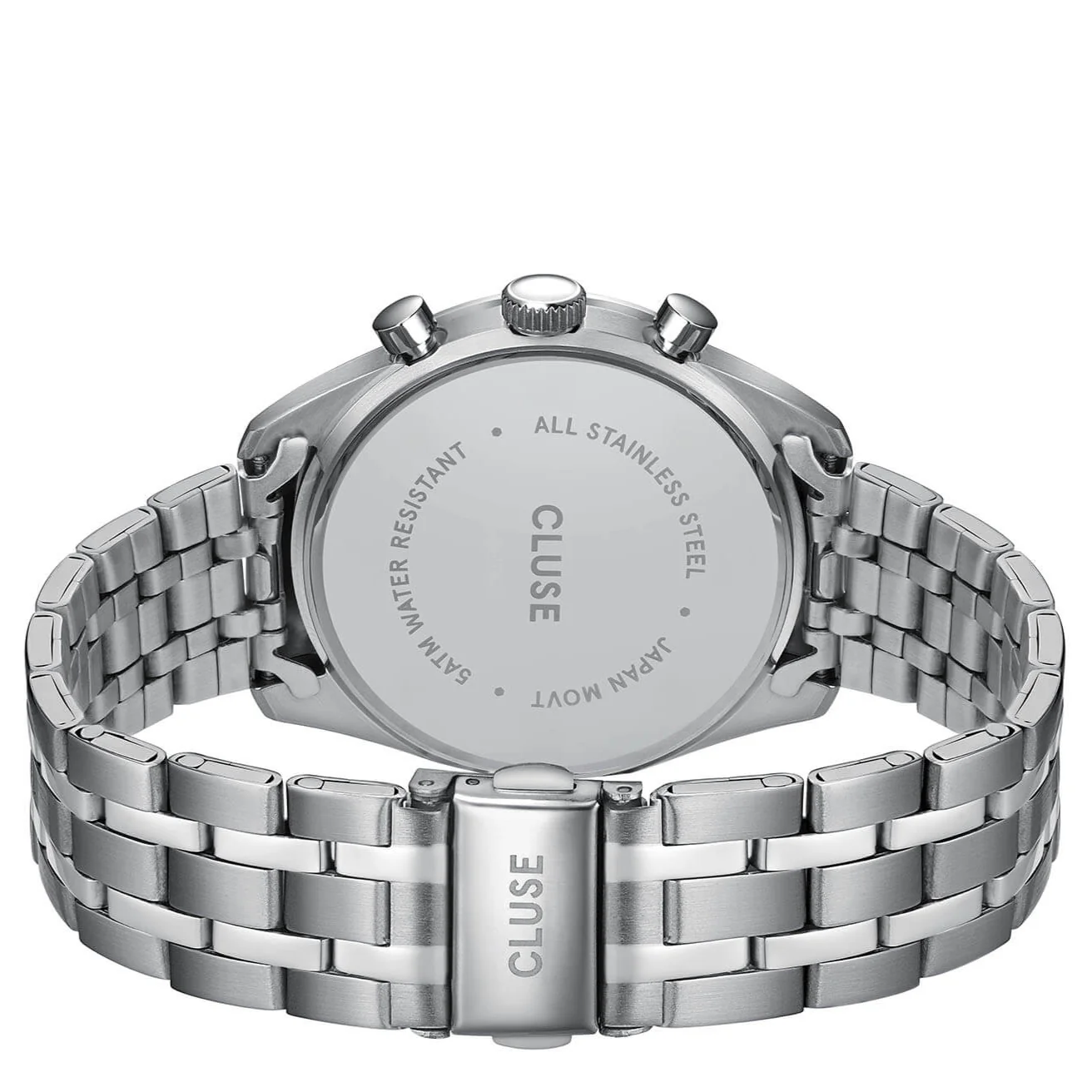 Cluse Aravis Dual Timer Steel Watch - Silver/Green - Image 3