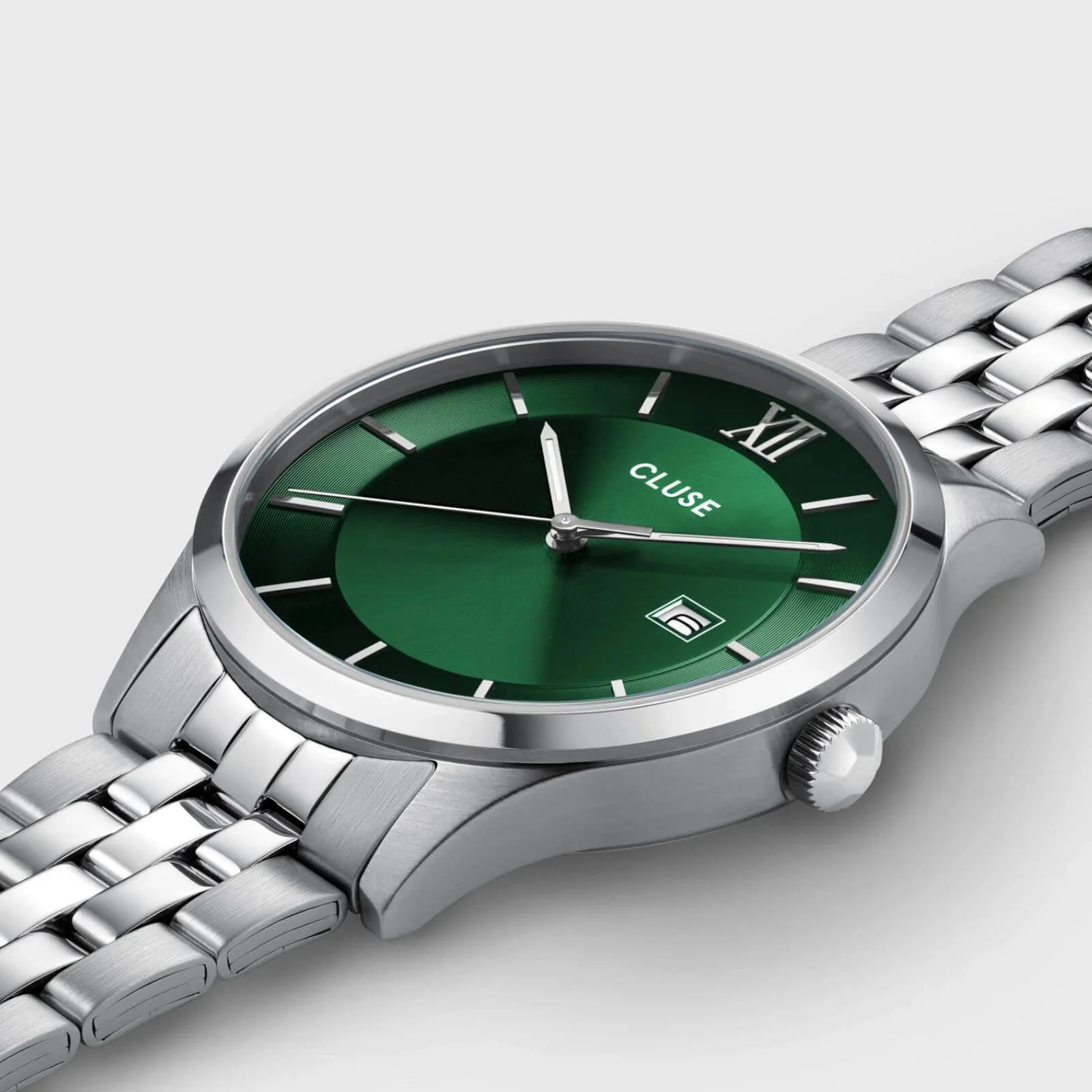 Cluse Aravis Silver Watch - Green - Image 2