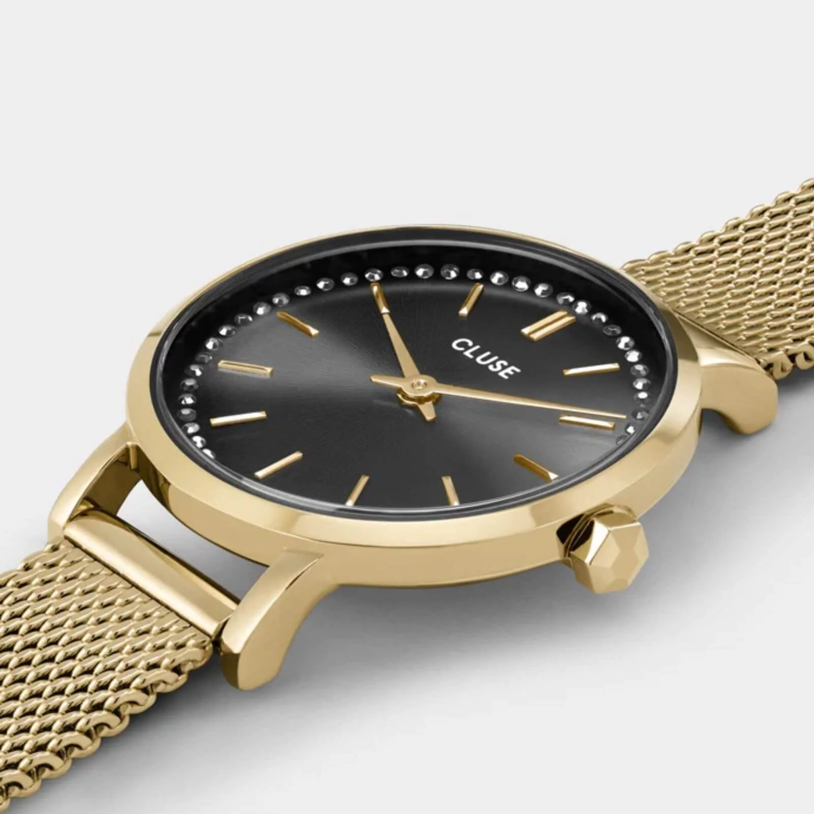 Cluse Boho Chic Petite Crystal Mesh Watch - Image 2