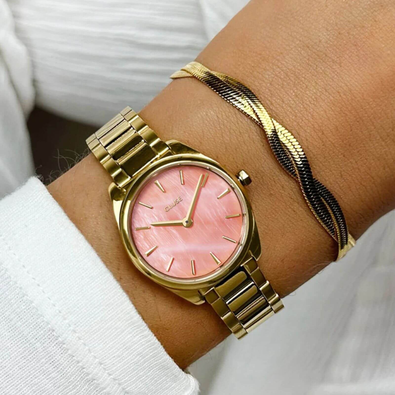 Cluse Feroce Mini Gold Watch - Apricot - Image 3