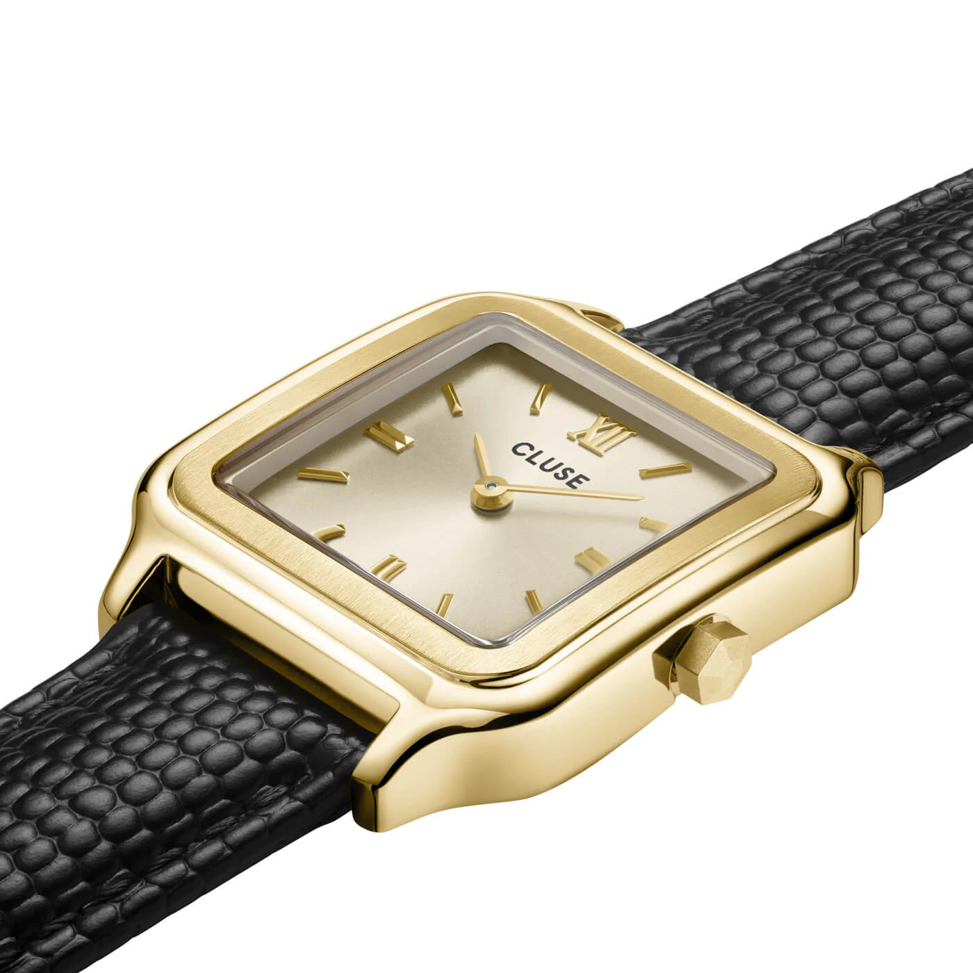 Cluse Gracieuse Gold Black Leather Strap Watch - Image 3