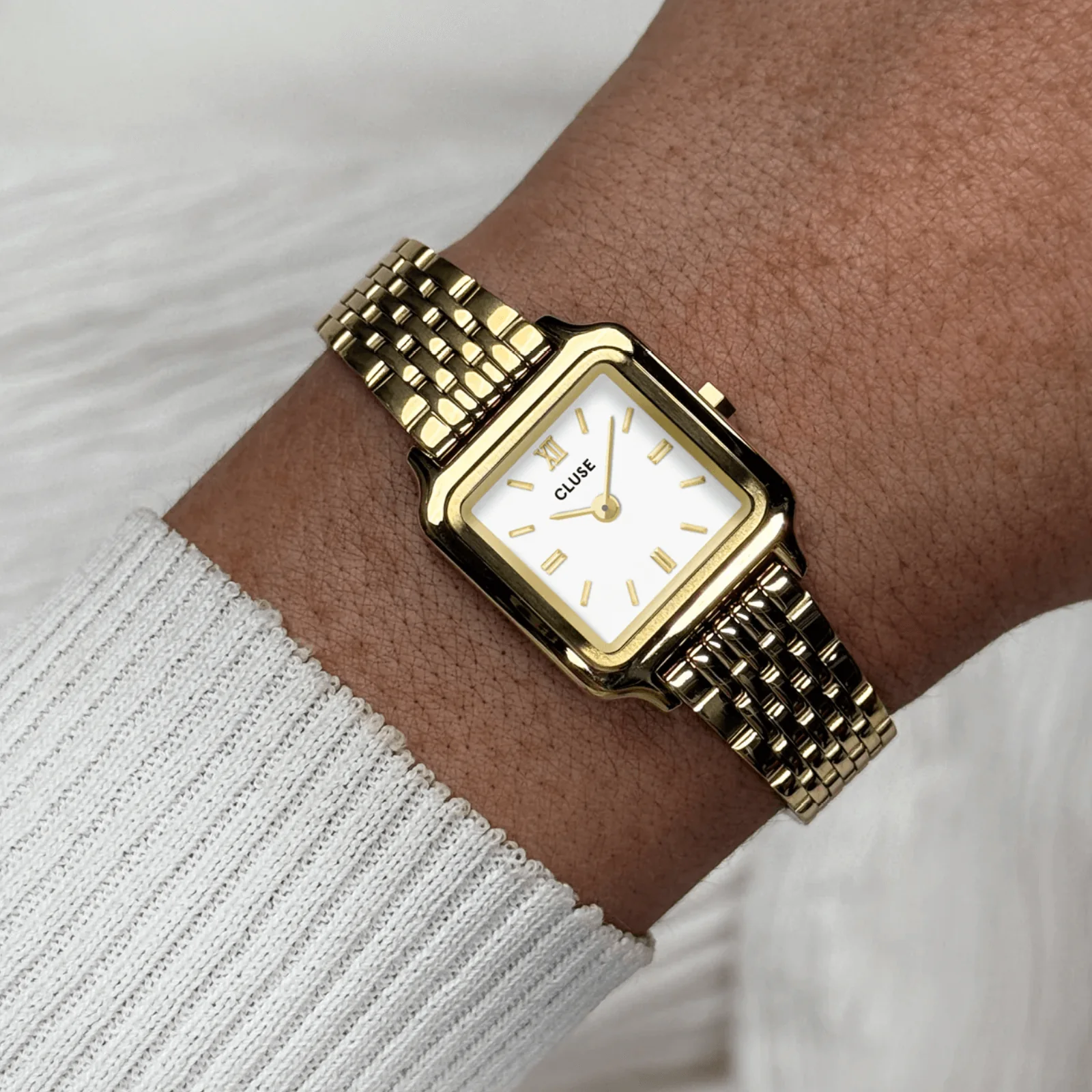 Cluse Gracieuse Mini Gold Watch - White - Image 4
