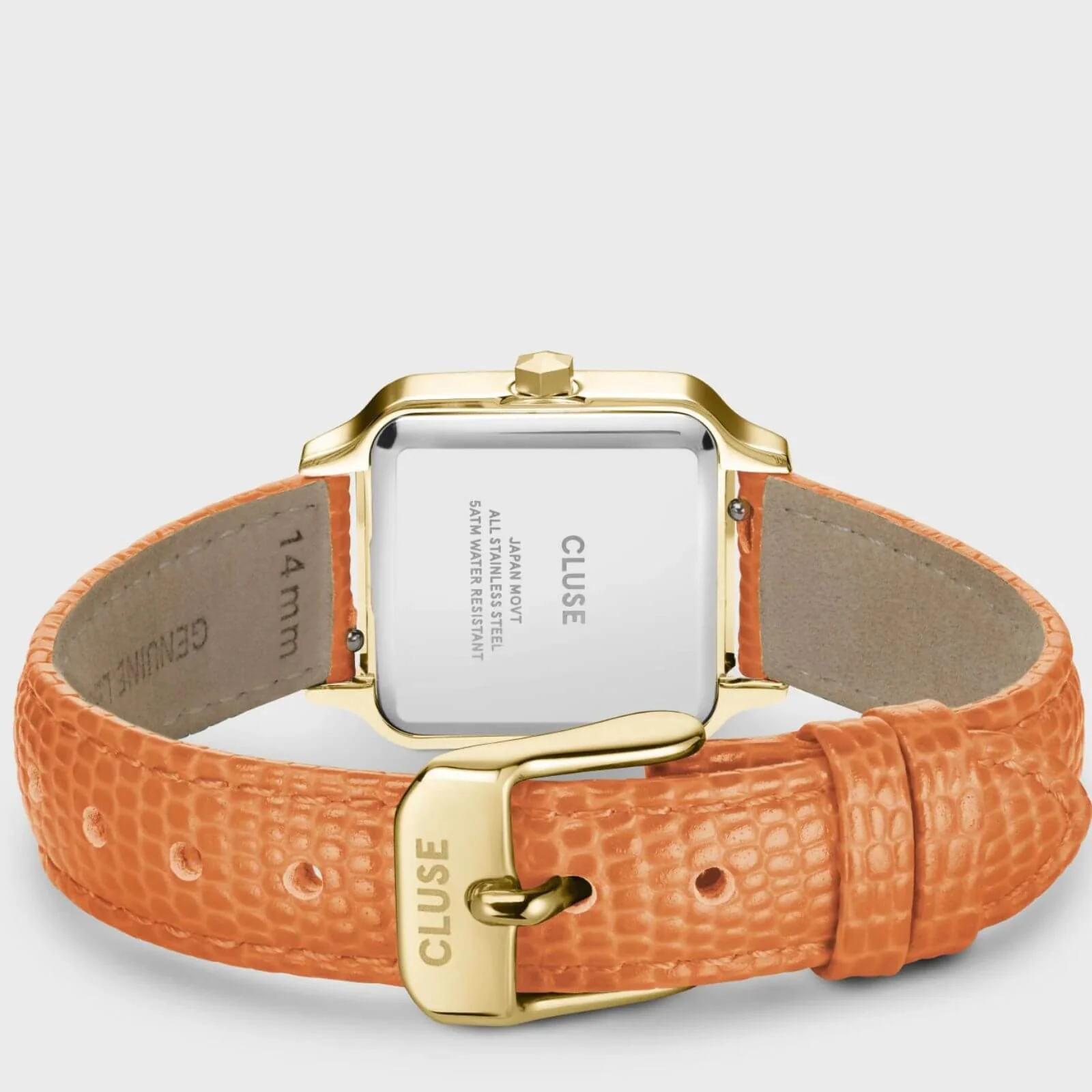 Cluse Gracieuse Petite Apricot Leather Strap Gold Watch - Image 2