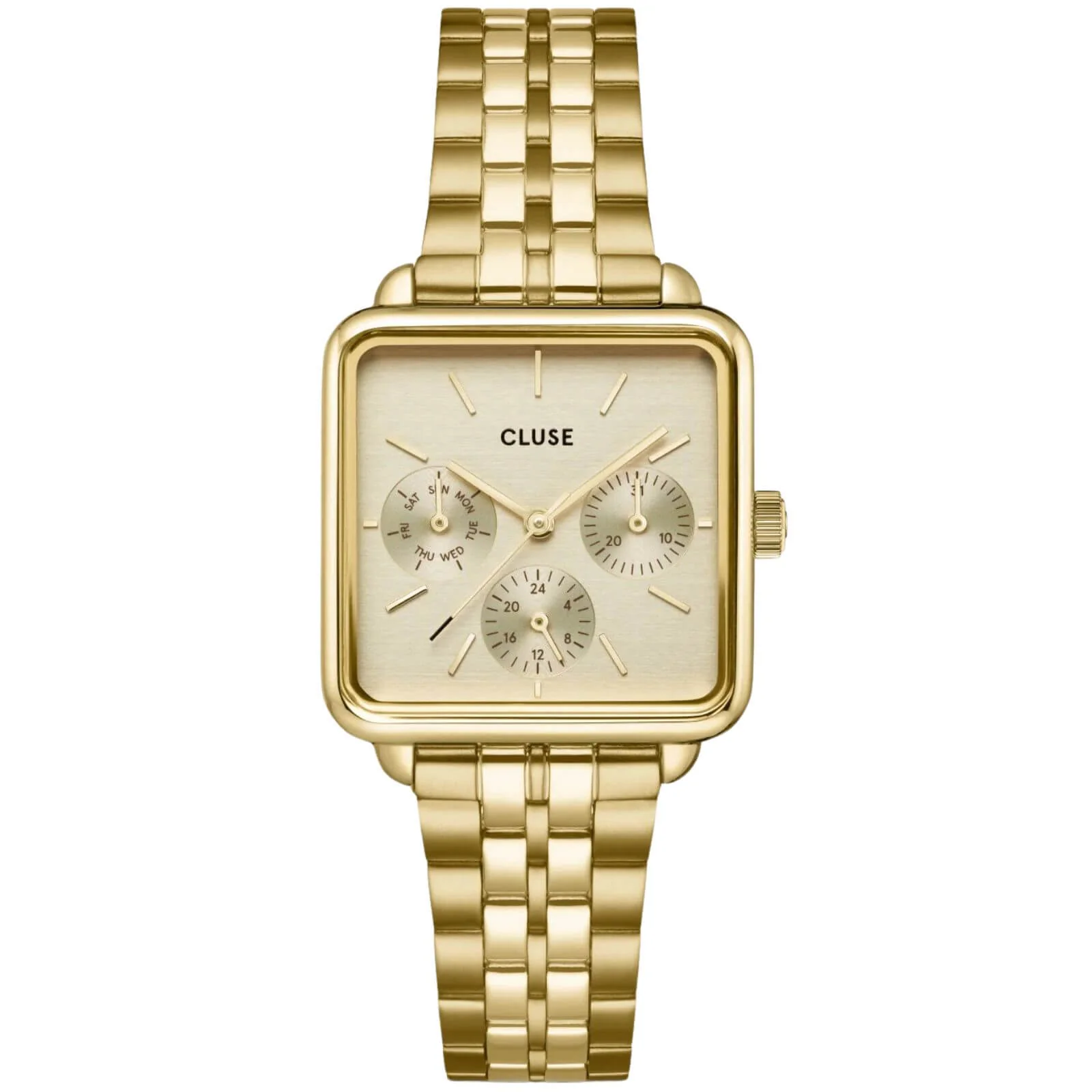 Cluse La Tetragone Multifunction Gold Square Watch