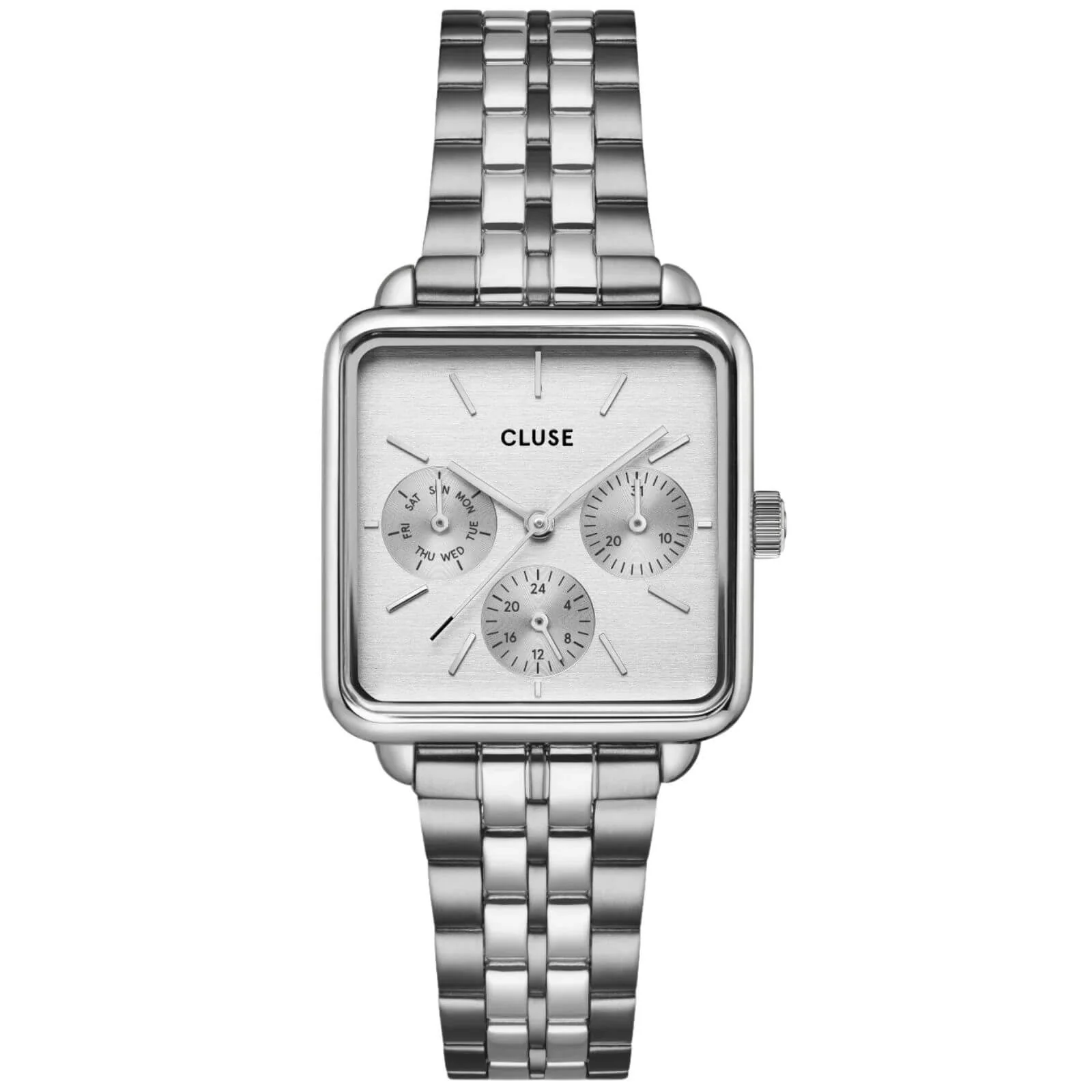 Cluse La Tetragone Multifunction Silver Square Watch