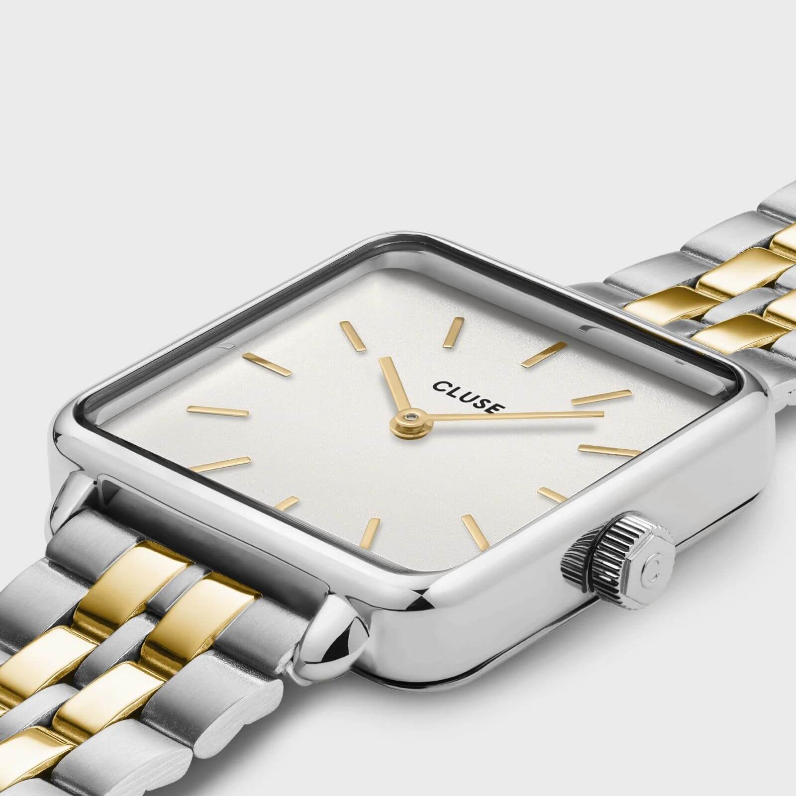 Cluse La Tetragone Two Tone Square Watch - Coconut - Image 2