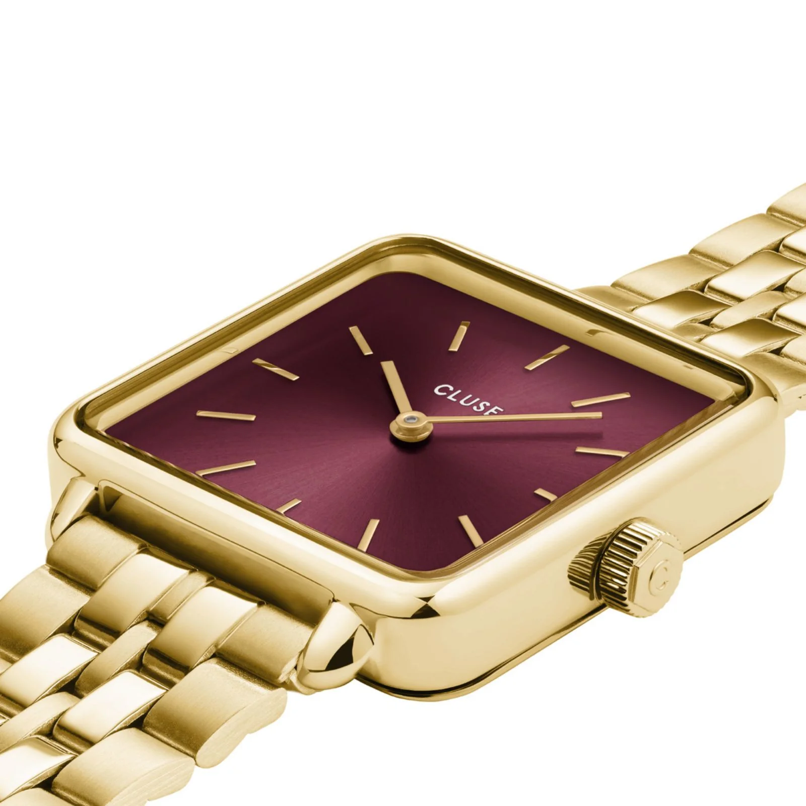 Cluse La Tetragone Two Tone Square Watch - Dark Cherry - Image 2