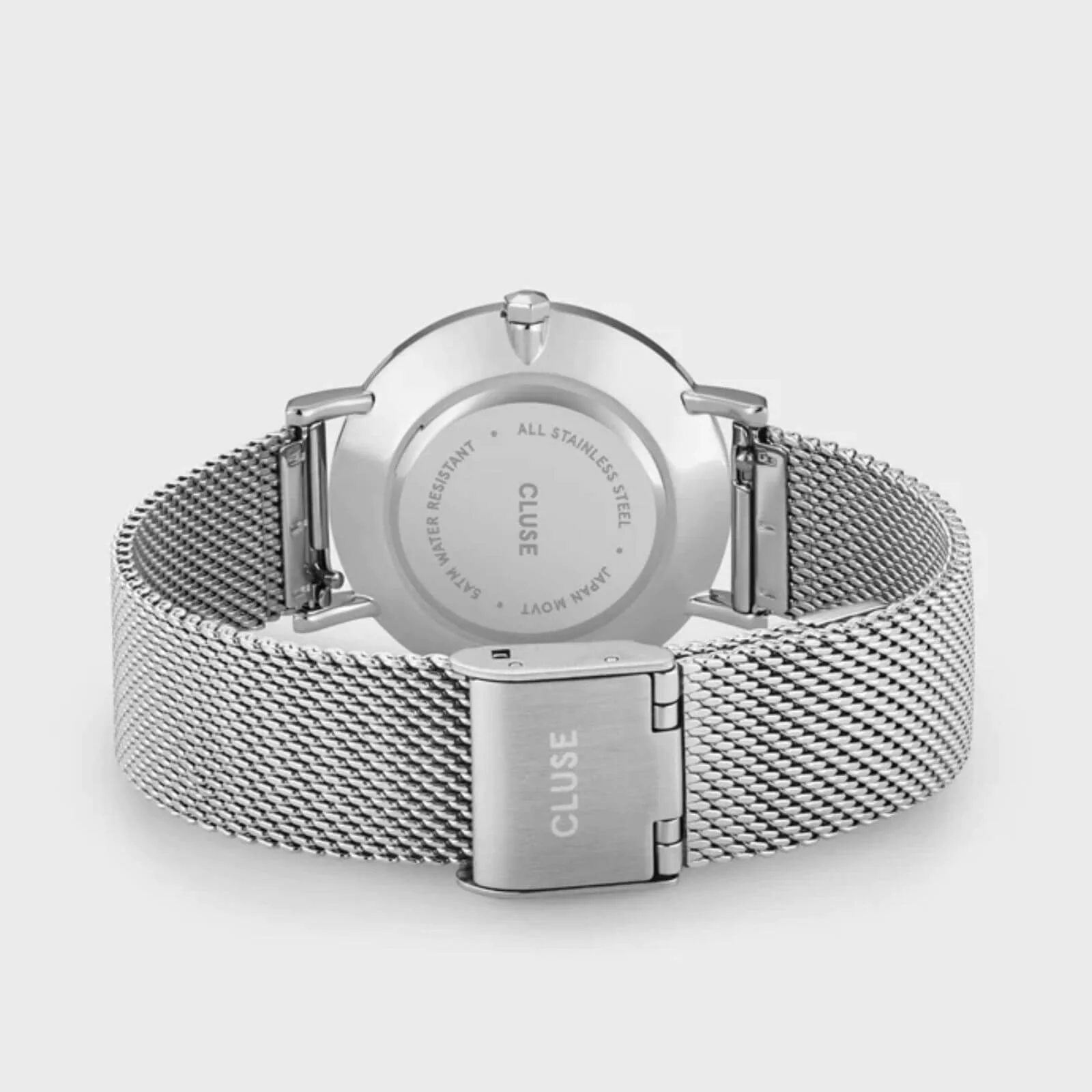 Cluse Minuit Crystal Silver Mesh Watch - Image 3