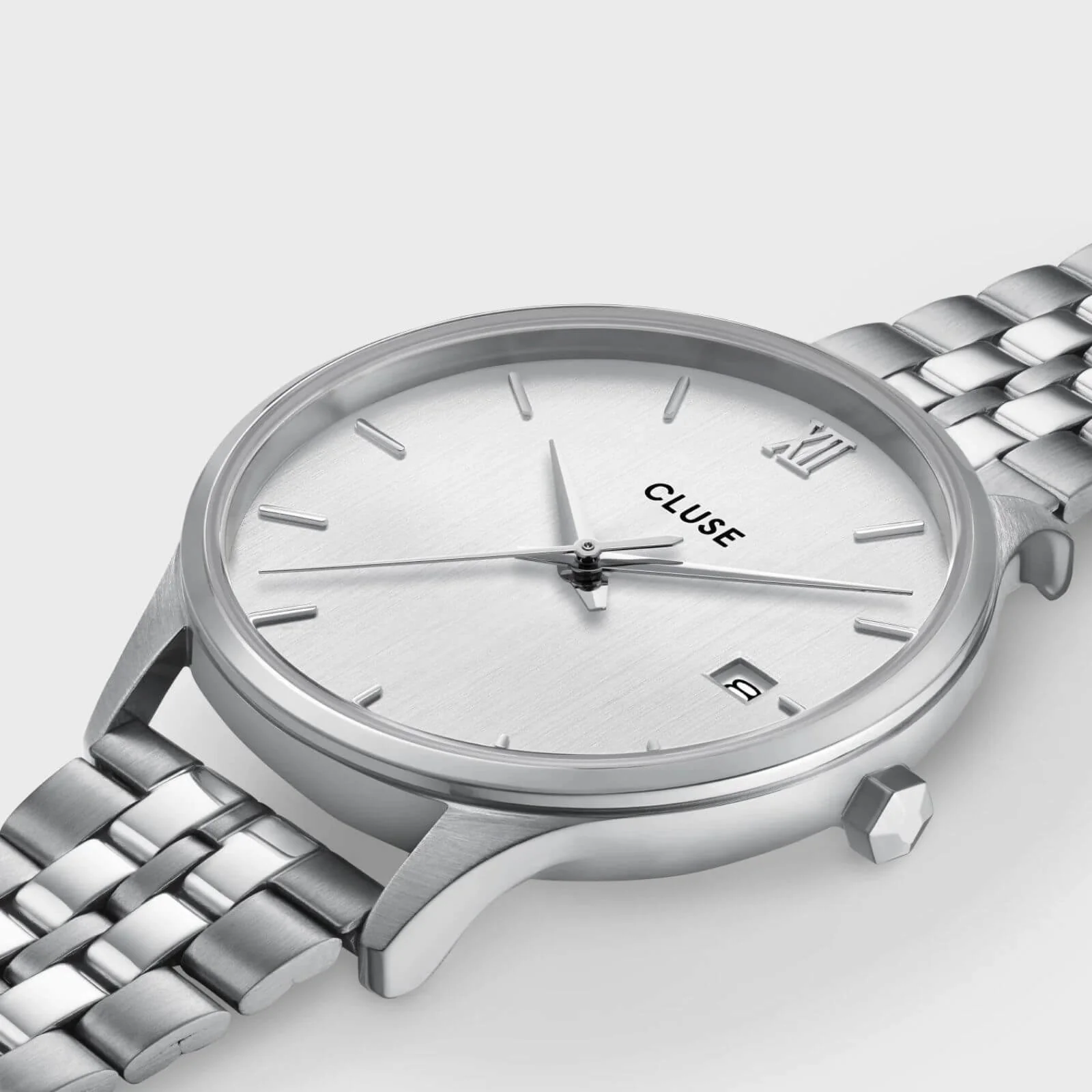 Cluse Minuit Date Silver Watch - Silver - Image 2