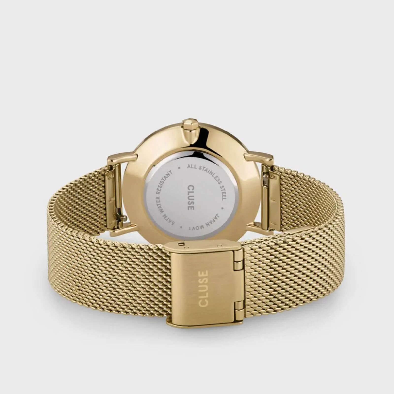 Cluse Minuit Gold Mesh Watch - Dark Blue - Image 3